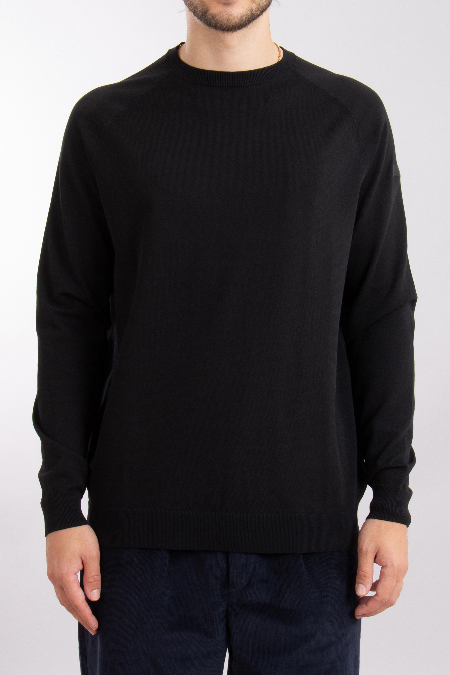 RRD Cotton Blend Round Knit Sweater Amos