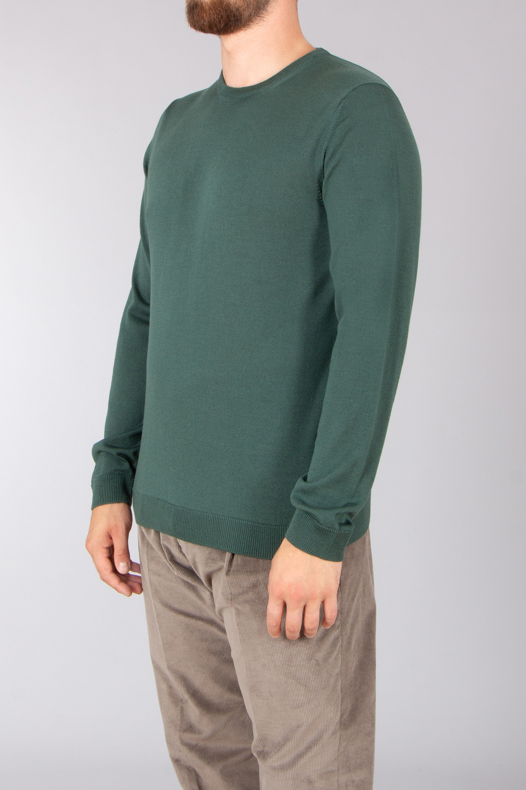 ROBERTO COLLINA Regular Fit Extra-Fine Wool Crew Neck Sweater Bekleidung, Langarm, Ärmel, Strickwaren, Pullover