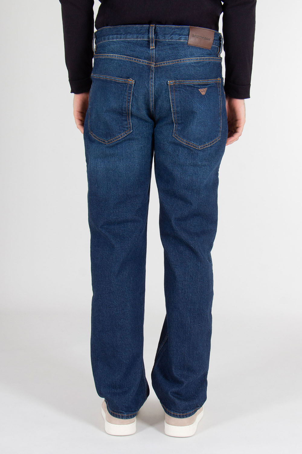 EMPORIO ARMANI Straight Fit Cotton Stretch Denim Jeans J76