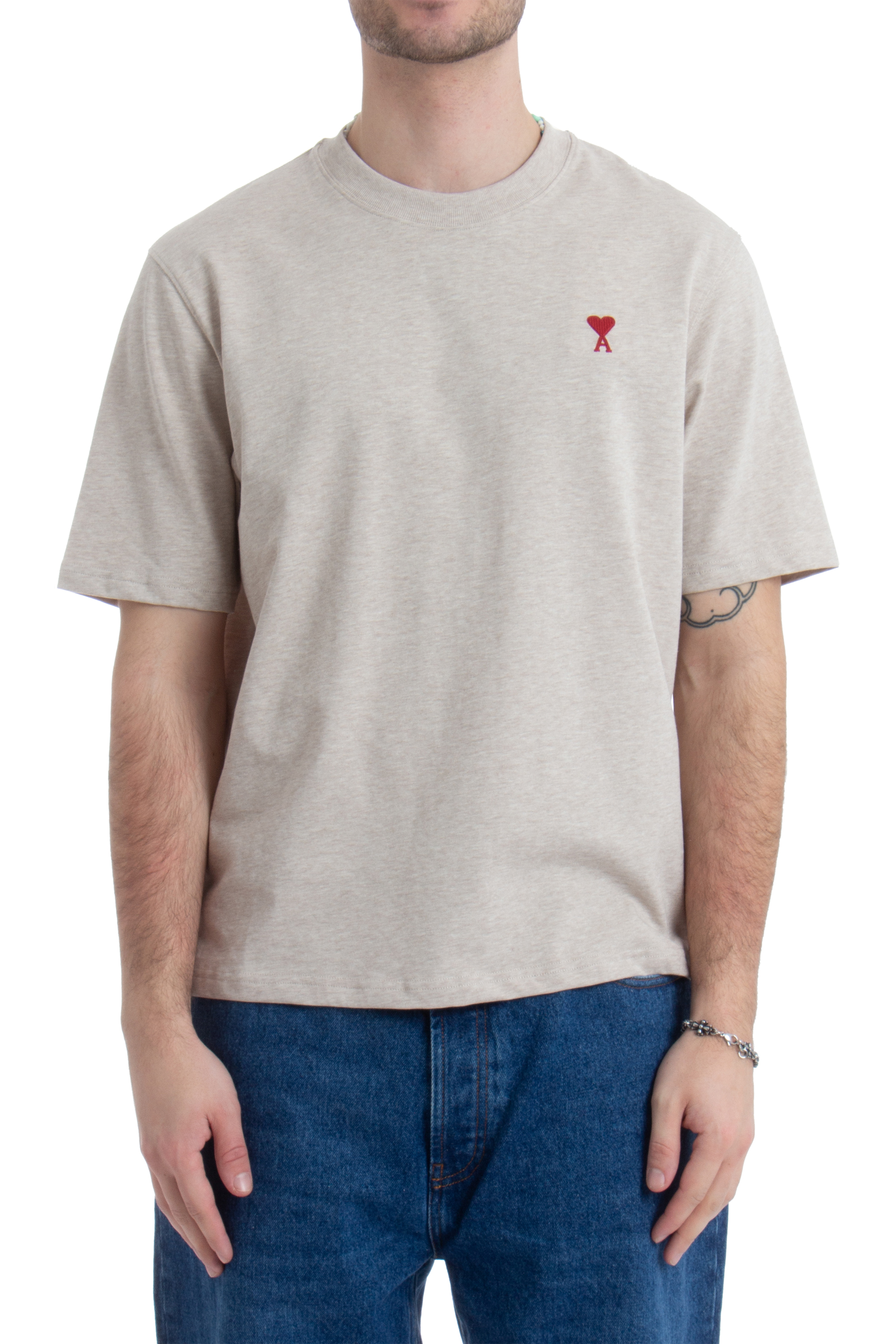 AMI PARIS Embroidered Organic Cotton T-Shirt