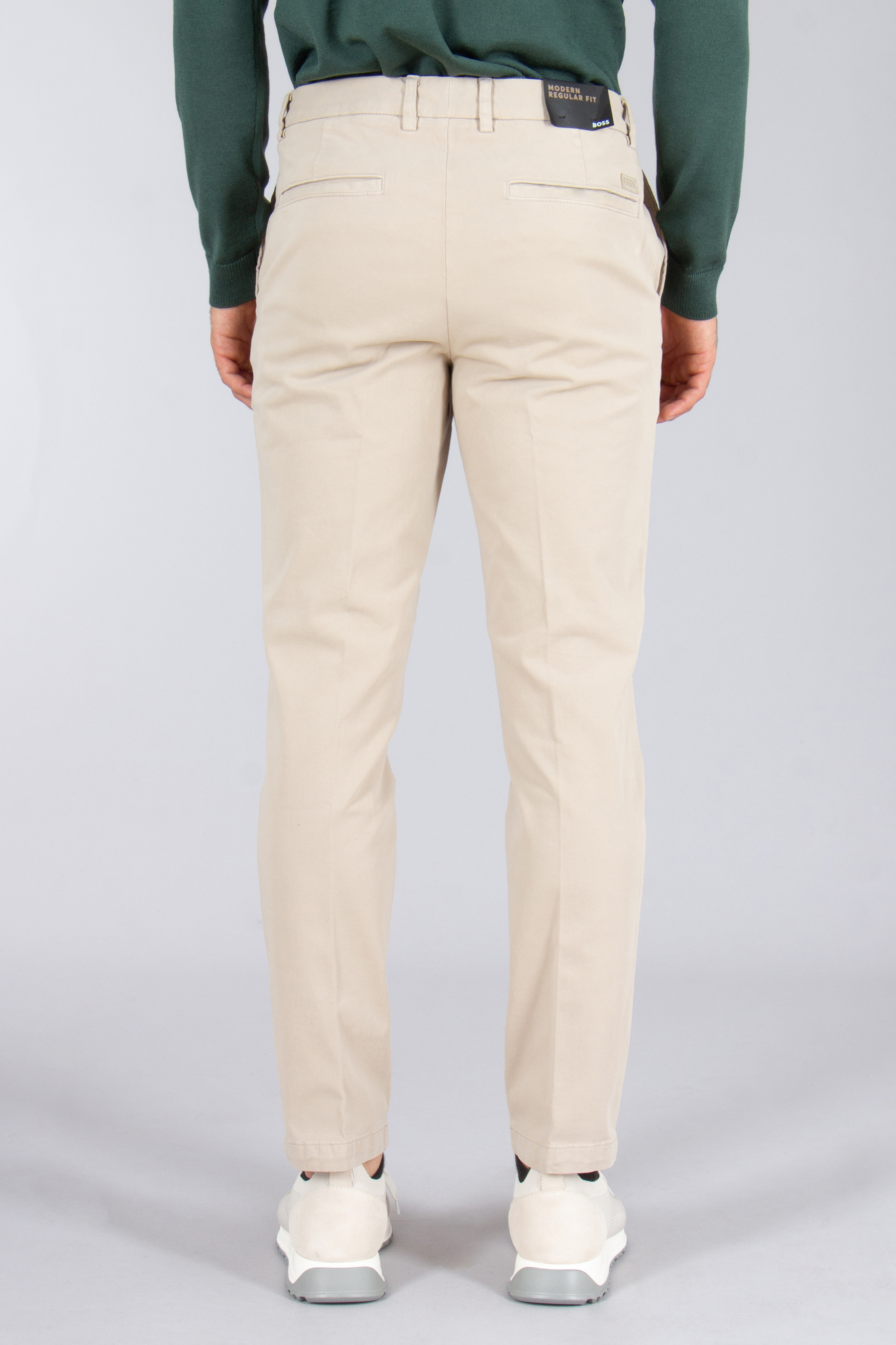 BOSS Modern Regular Fit Brused Cotton Stretch Twill Pants H-Kane Bekleidung, Hosen, Khaki