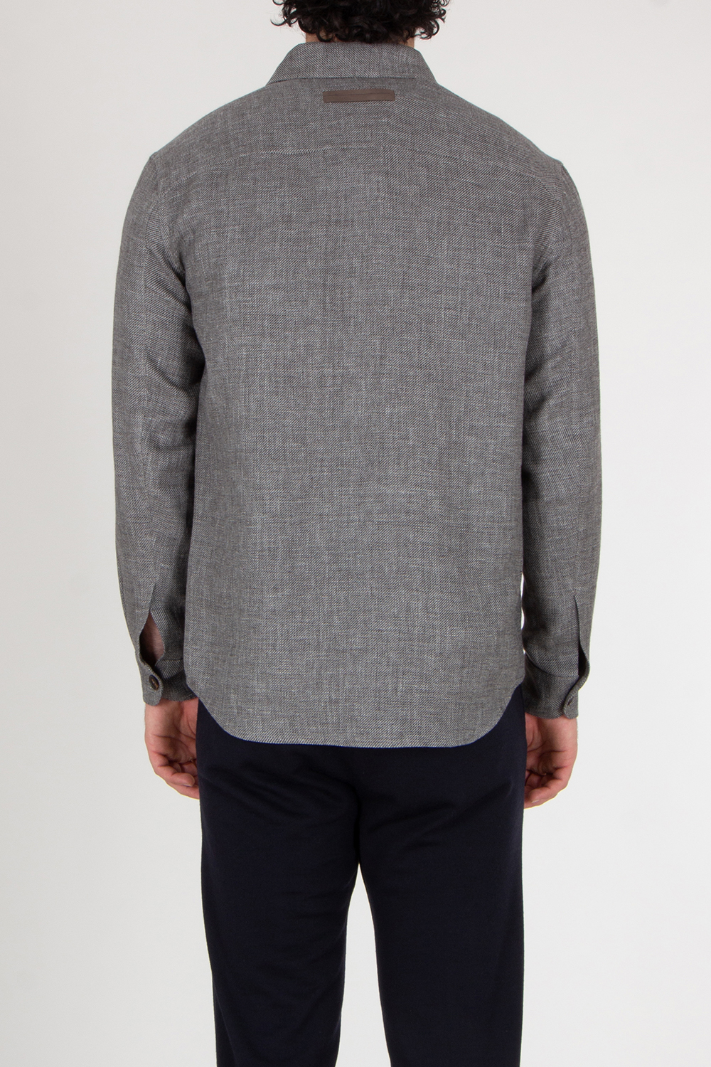 ZEGNA Regular Fit Cashmere Linen and Silk Overshirt
