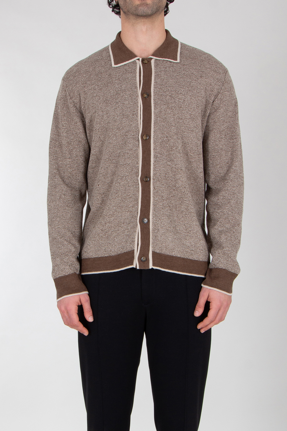 CANALI Linen-Silk-Blend Knit Cardigan