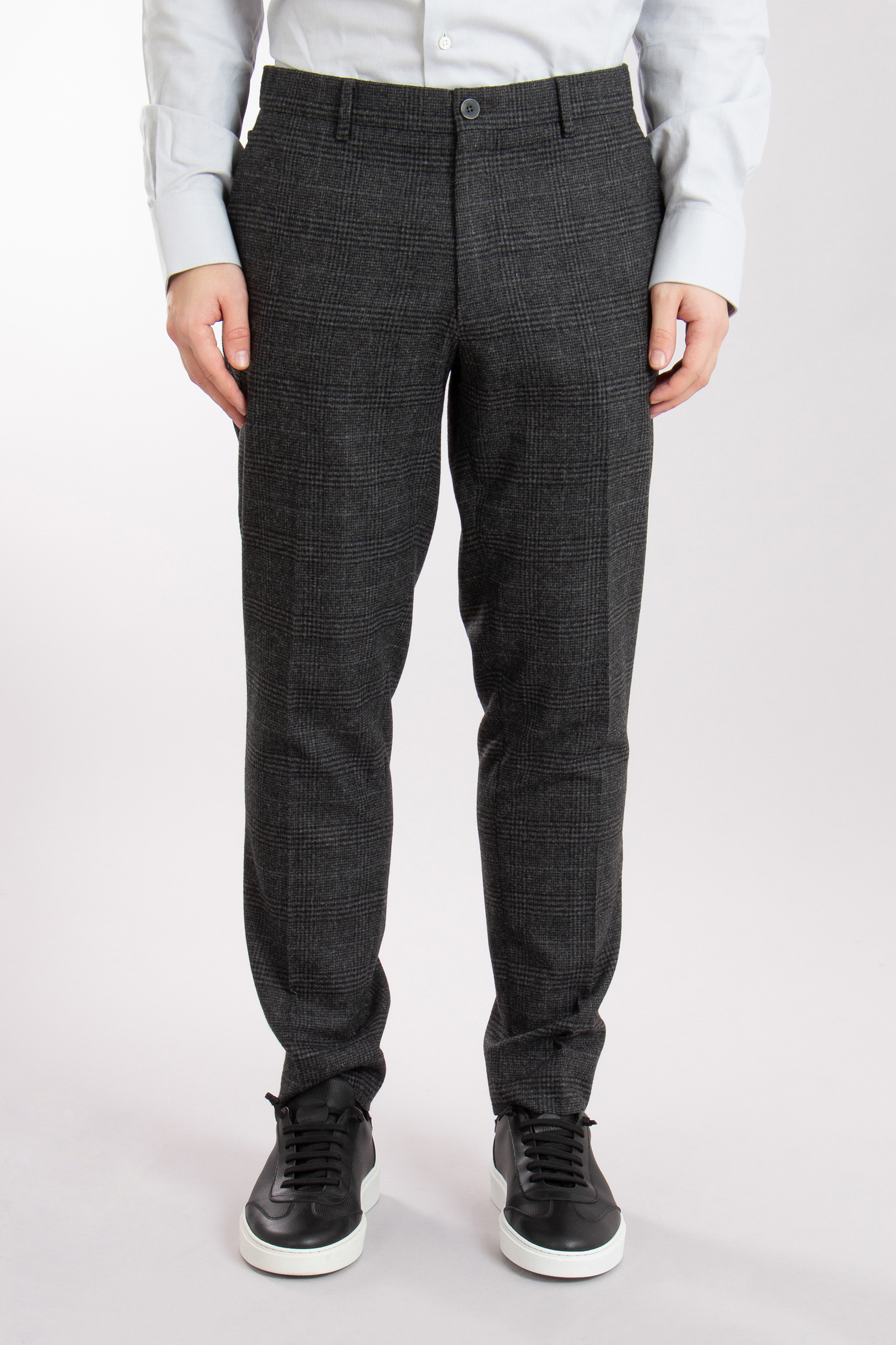 GTA  Checked Wool Blend Stretch Flannel Pants Davide