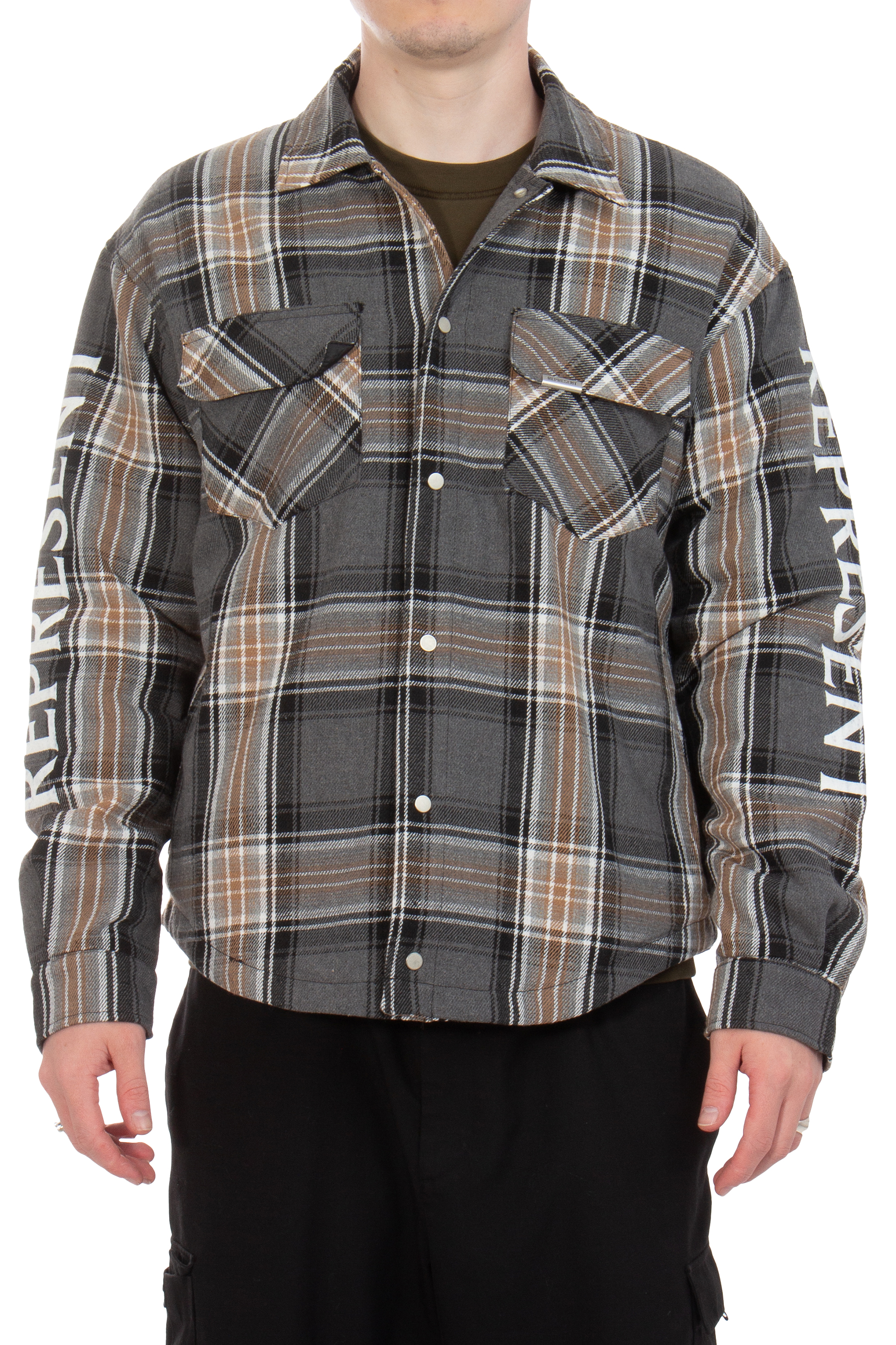 REPRESENT Checked Quilted Polyester Flannel Overshirt REPRESENT Checked Quilted Polyester Flannel Overshirt