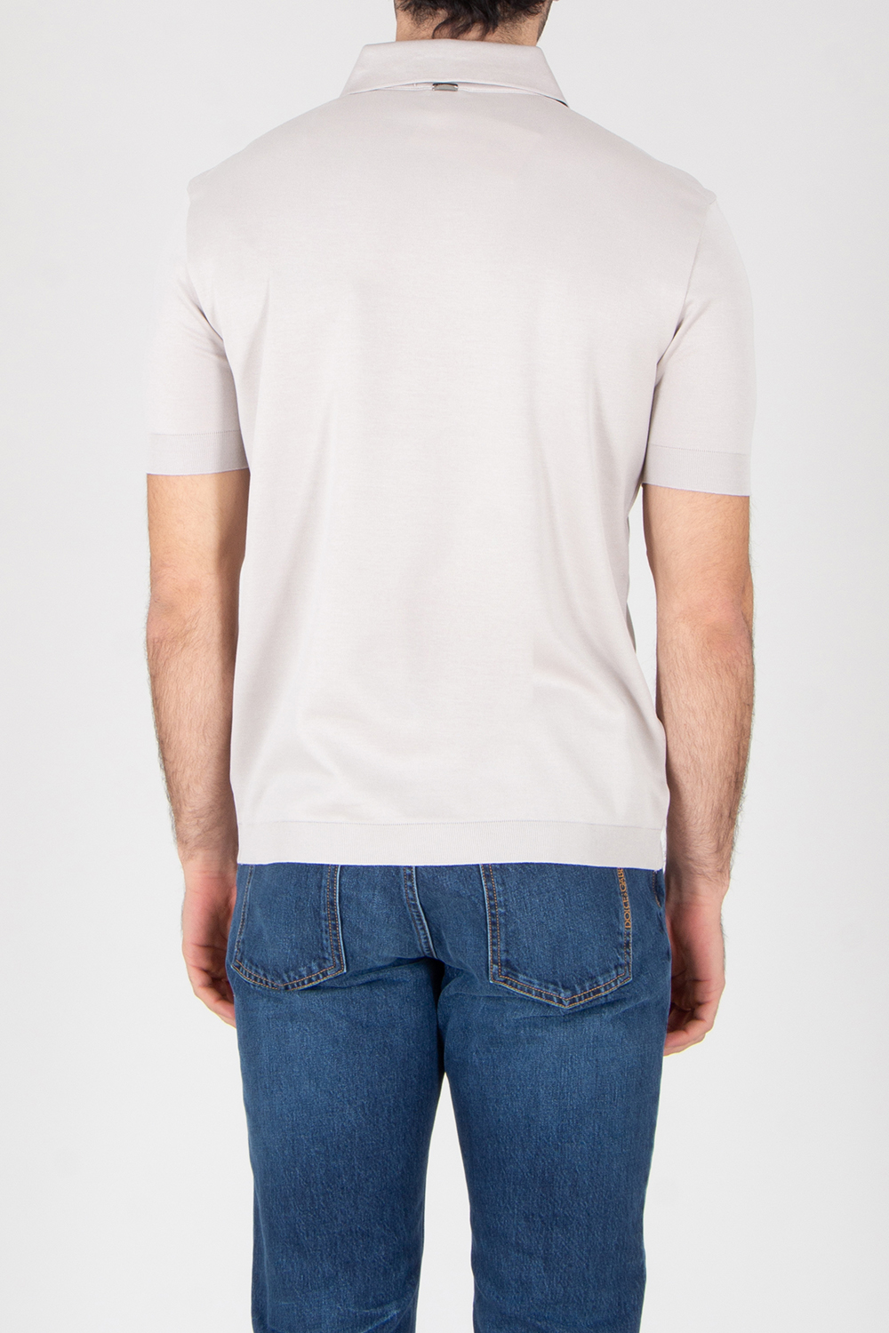 HERNO Regular Fit Cotton Jersey Knit Effect Polo Shirt