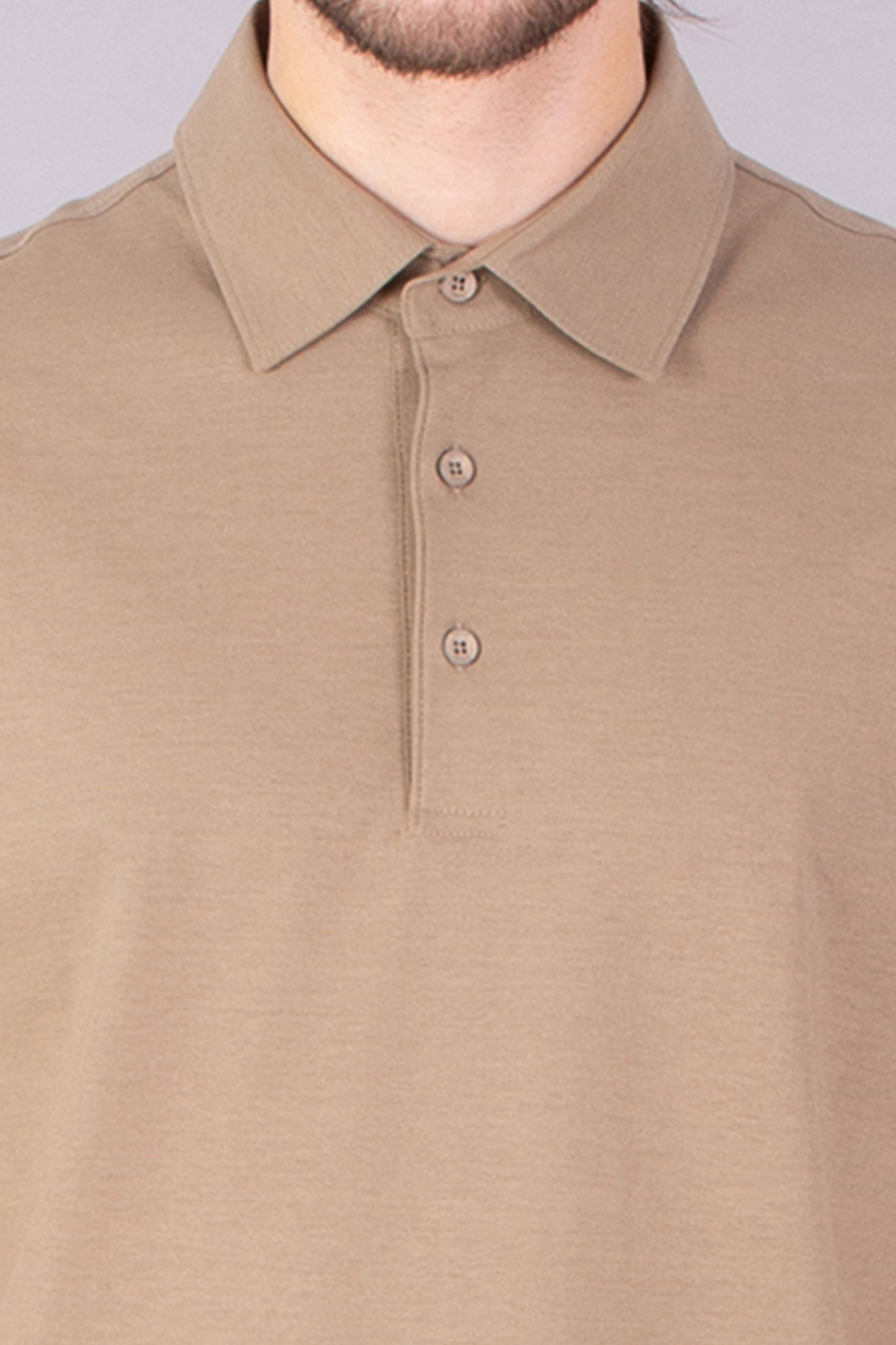 HERNO Regular Fit Voile Crêpe Jersey Polo Shirt HERNO Regular Fit Voile Crêpe Jersey Polo Shirt