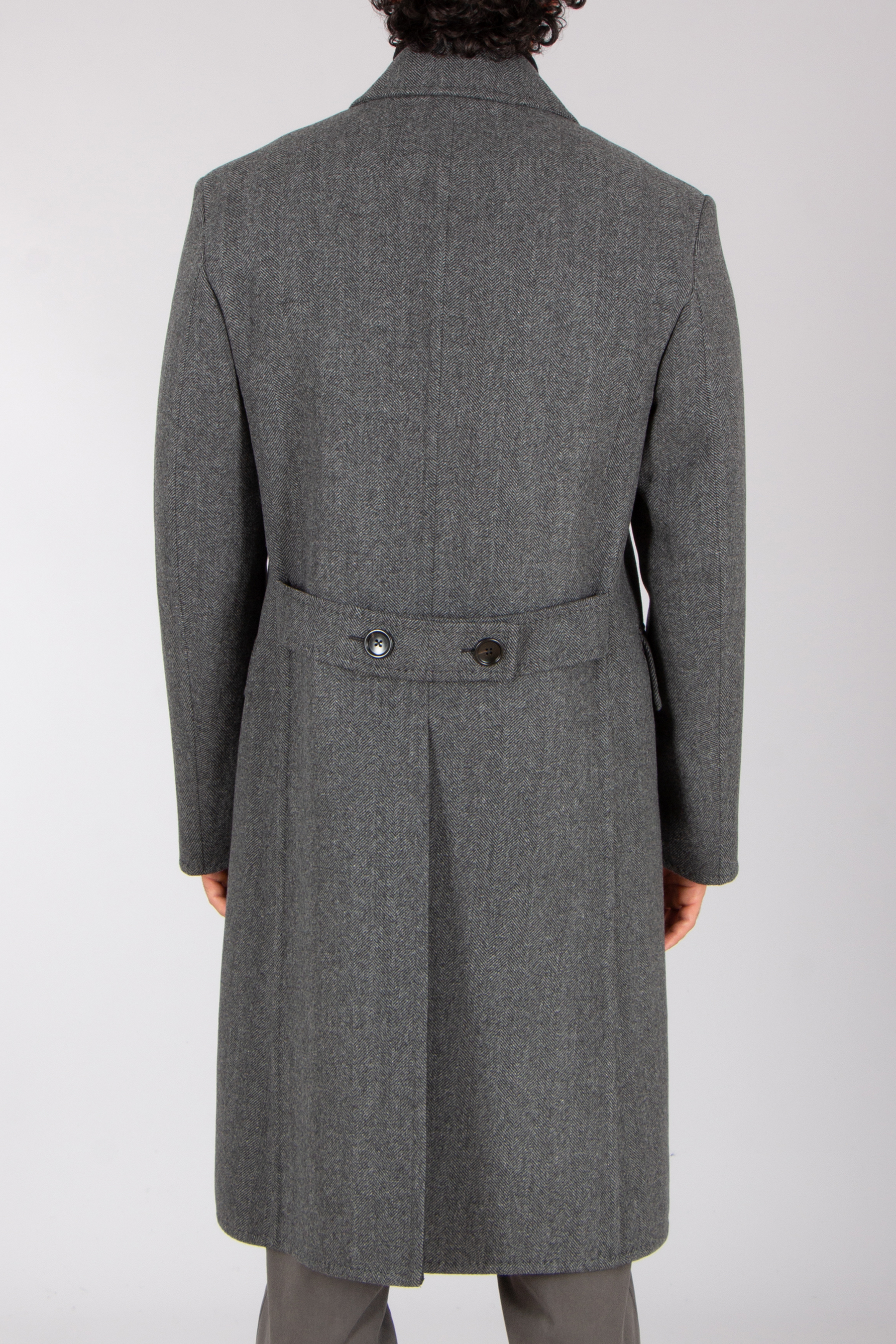 TOM FORD Relaxed Fit Herringbone Pattern Virgin Wool Coat Bekleidung, Mantel