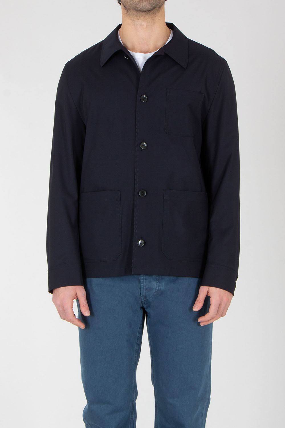 DRESSLER Regular Fit D-Tech Virgin Wool Stretch Overshirt Syrakus