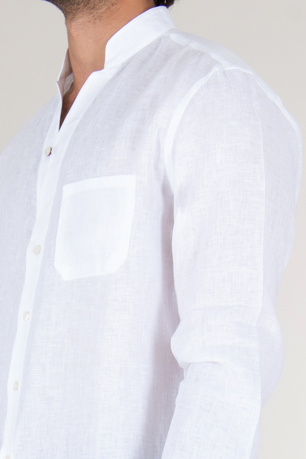 SEASE Regular Fit Linen Fishtail Henley Shirt