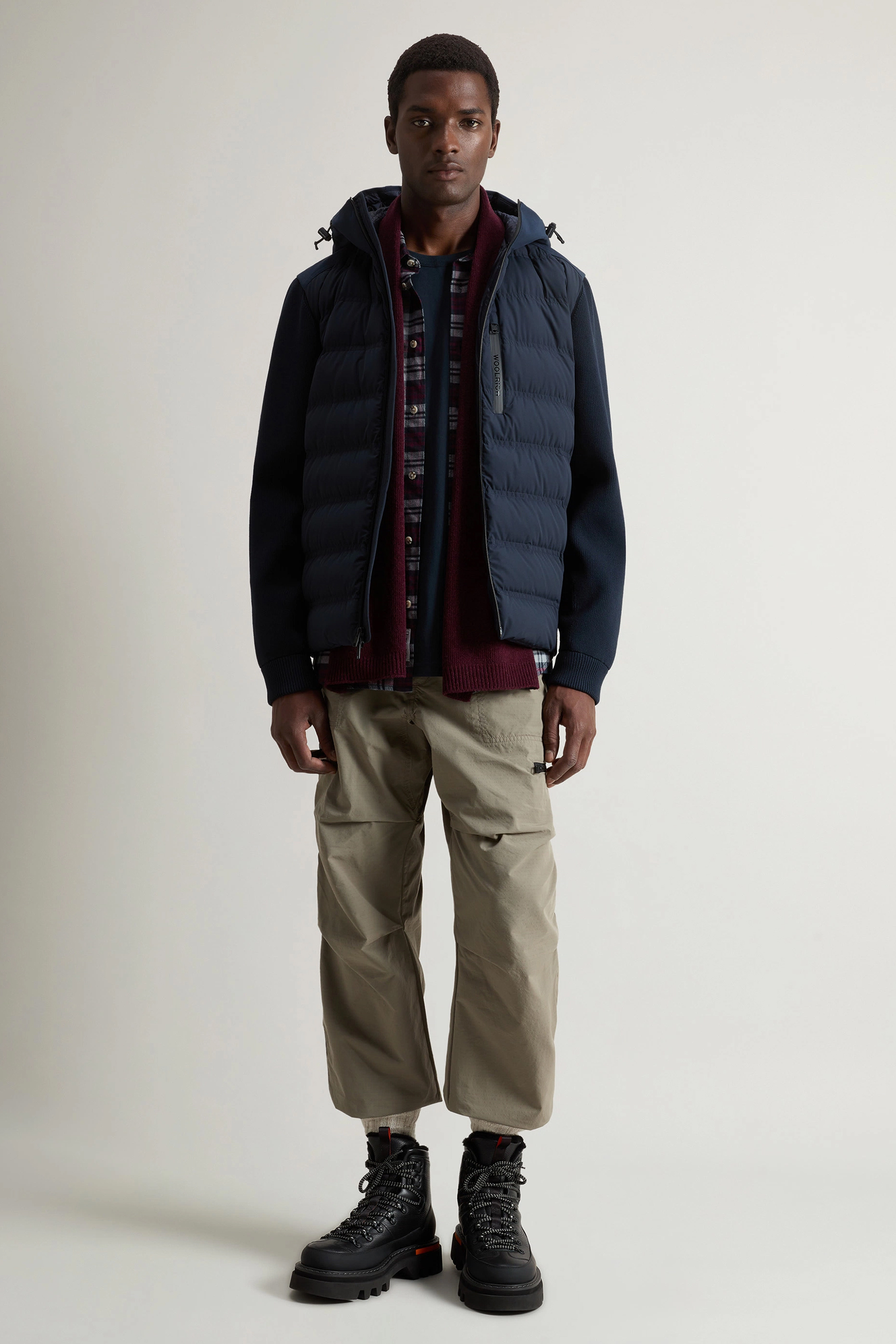 WOOLRICH Nylon Stretch Down Jacket Bering Hybrid WOOLRICH Nylon Stretch Down Jacket Bering Hybrid
