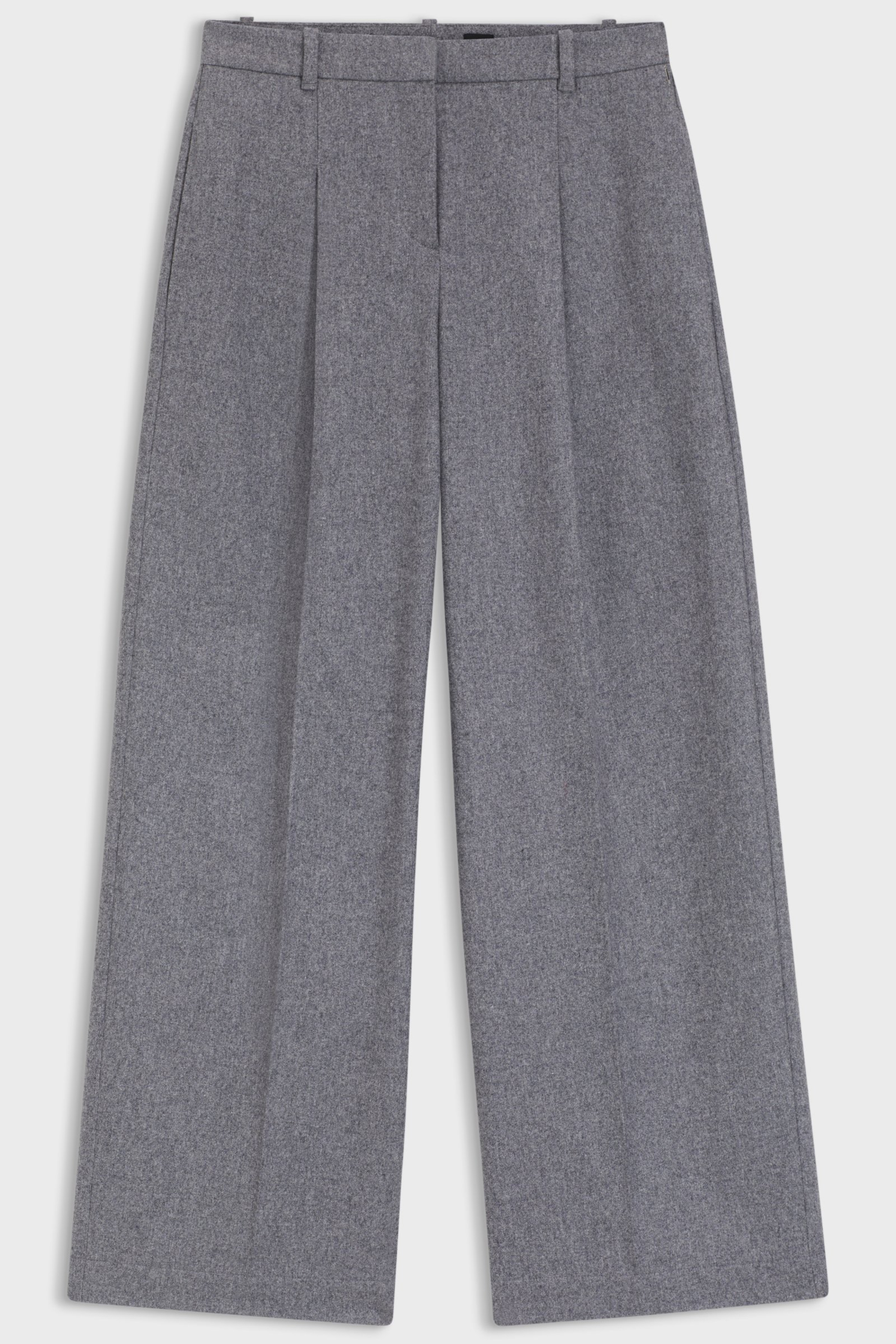 BOSS Extra Long Wide Leg Recycled Wool-Lyocell Blend Flannel Pants Tiana Bekleidung, Hosen, Kurze Hosen, Dekoration für Zuhause, Leinen