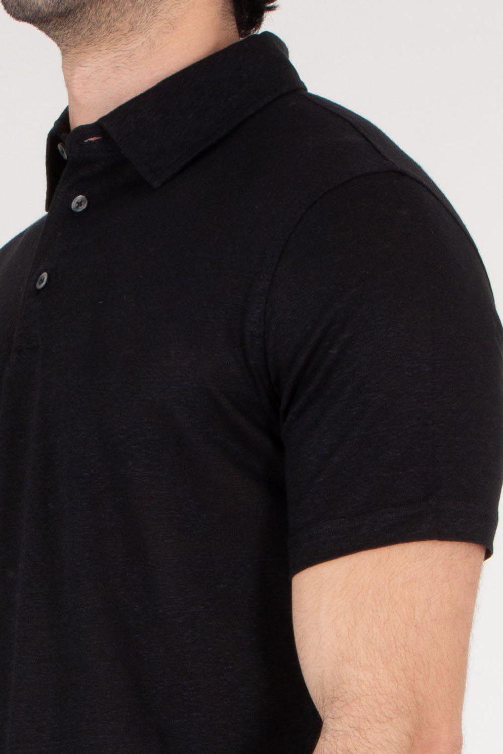 AURÉLIEN Slim Fit Linen Polo Shirt