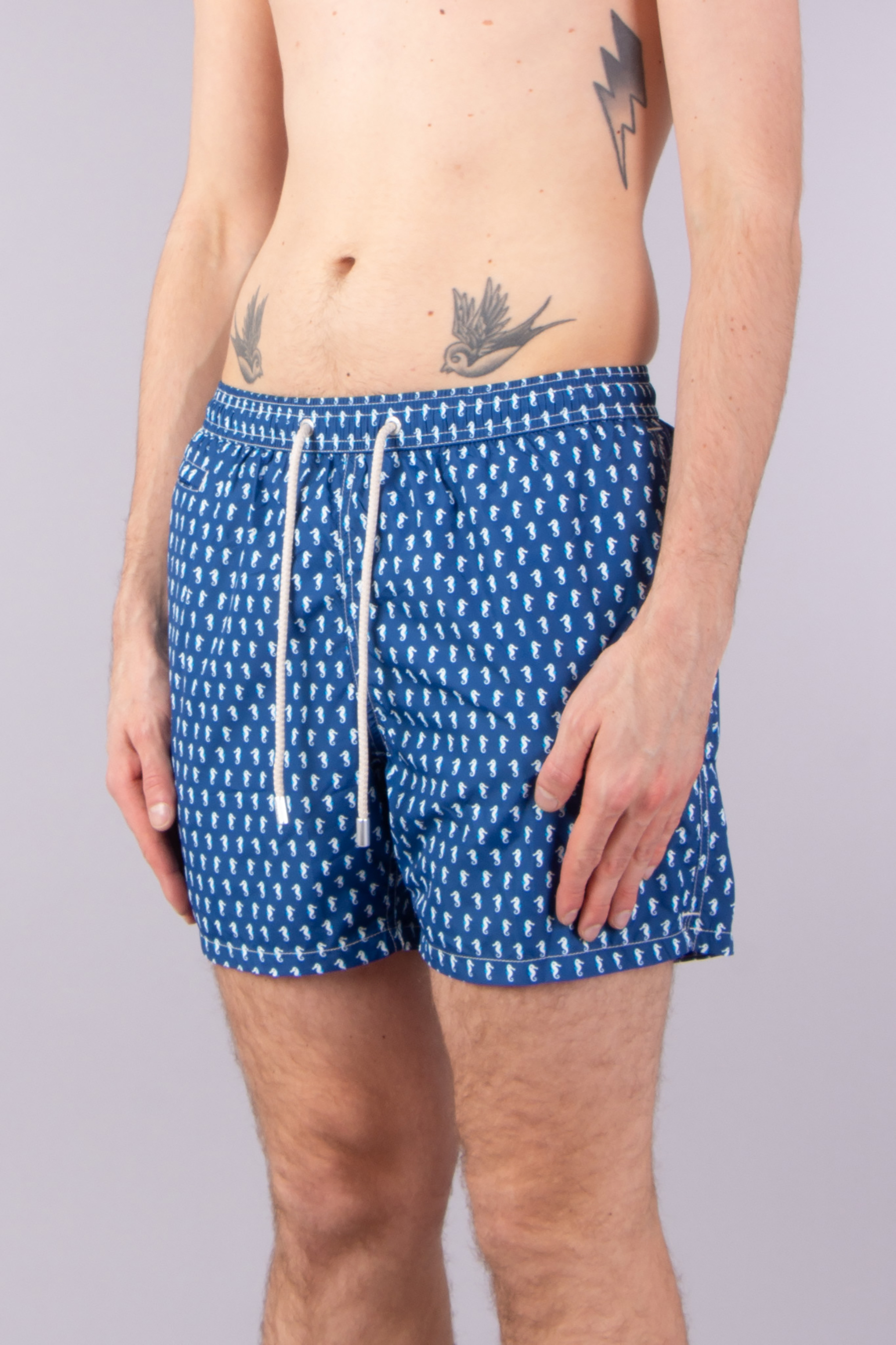 MC 2 SAINT BARTH Simple Seahorse Swim Shorts Lighting Micro Fantasy