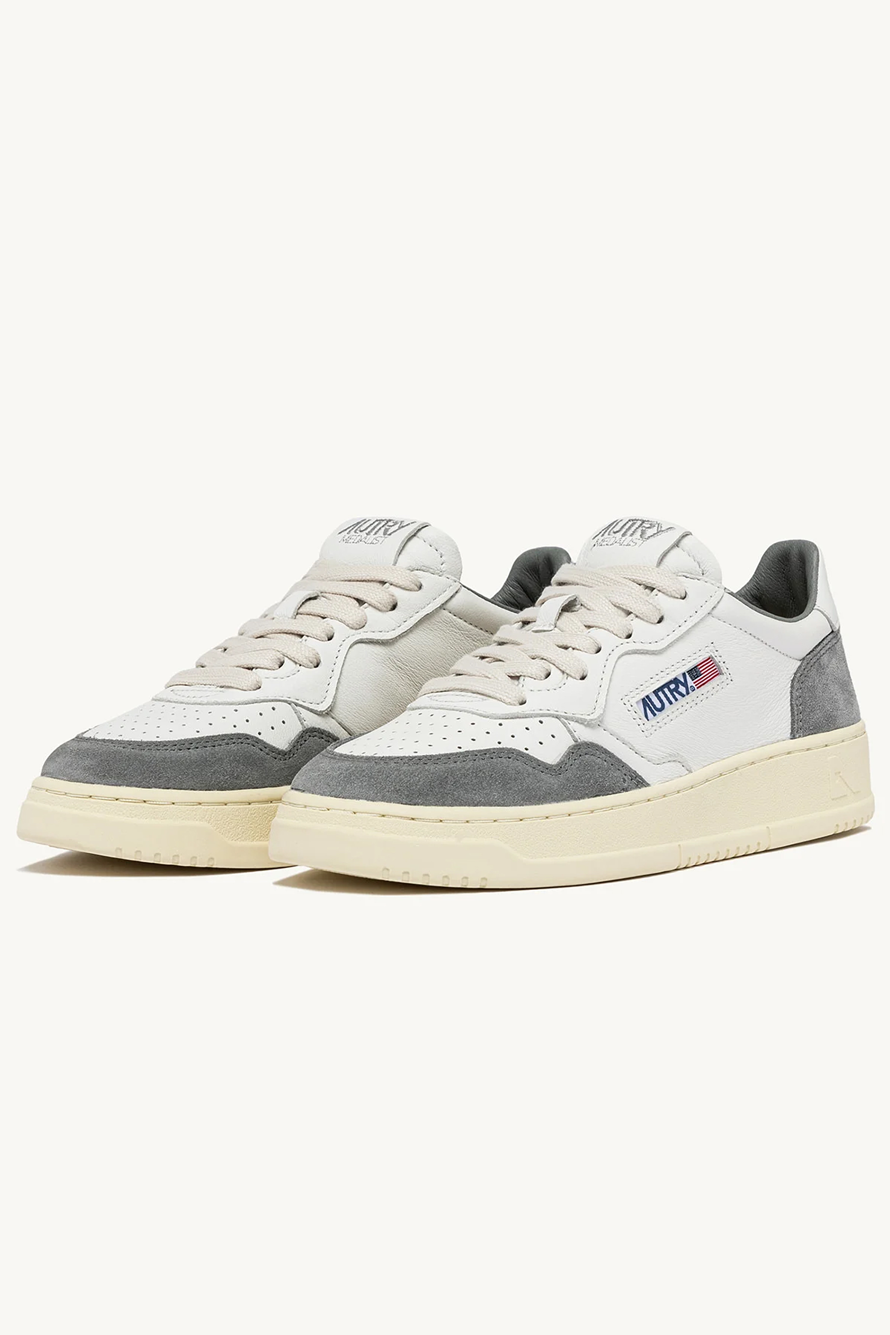 AUTRY Stone Milling Goat Leather & Suede Sneakers Medalist Low AUTRY Stone Milling Goat Leather & Suede Sneakers Medalist Low