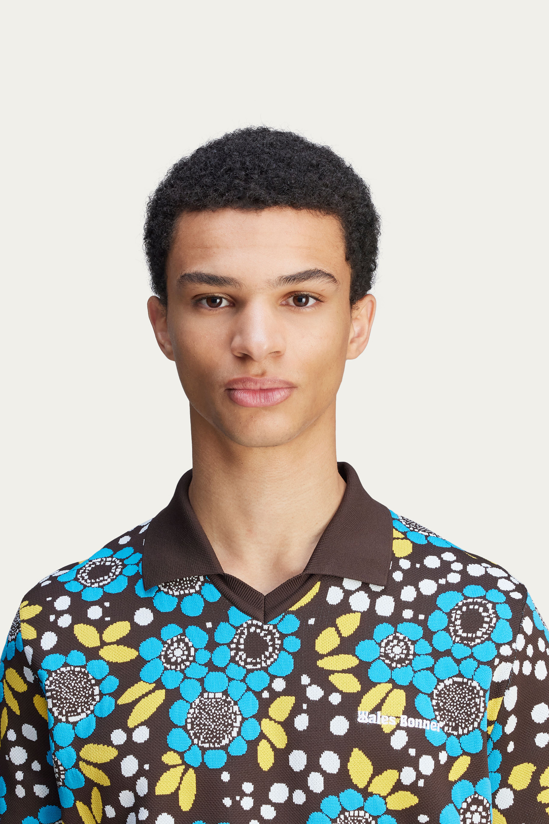 ADIDAS X Wales Bonner Floral Knit Polo ADIDAS X Wales Bonner Floral Knit Polo