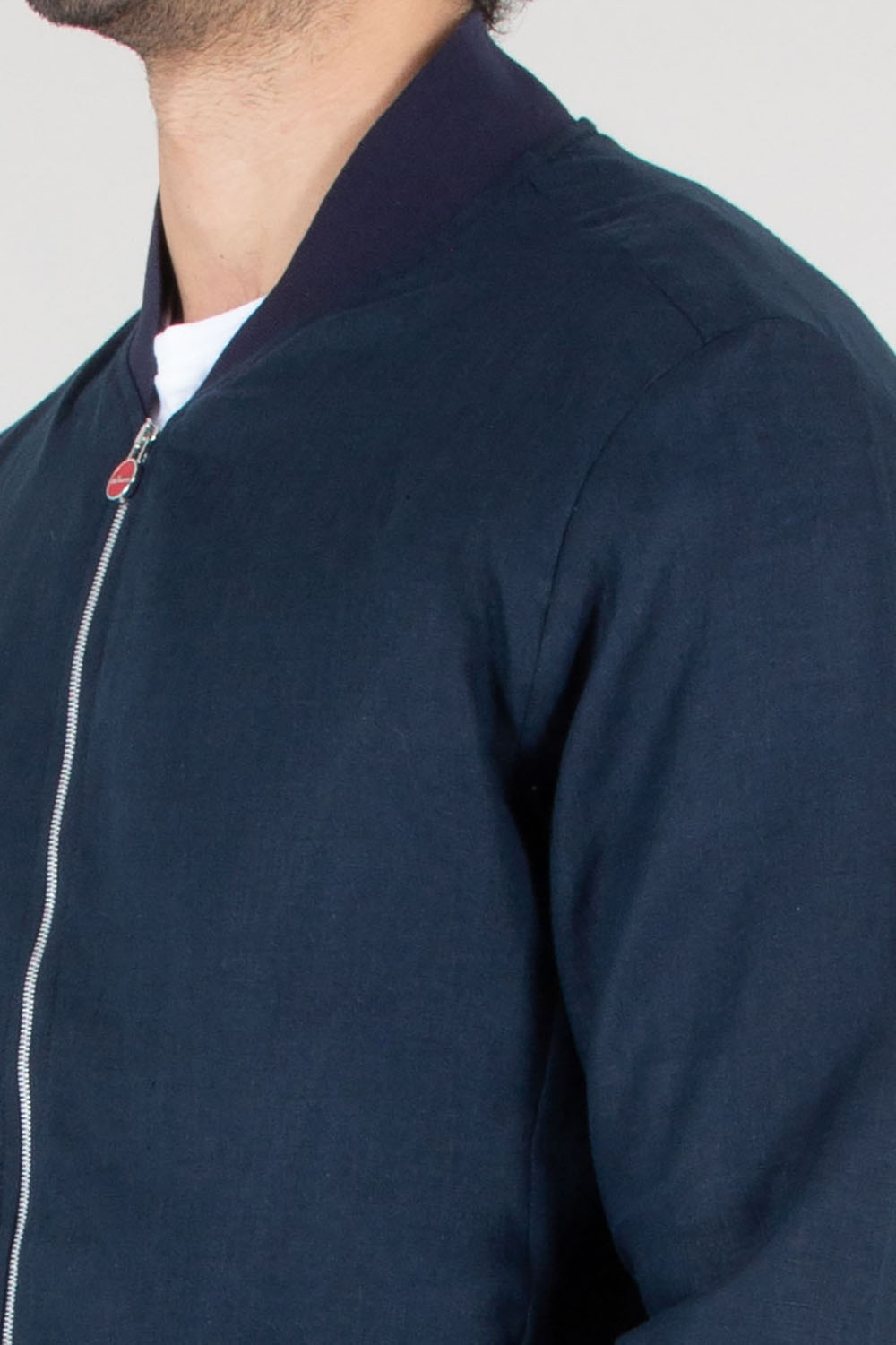 KITON Regular Fit Linen Bomber Jacket