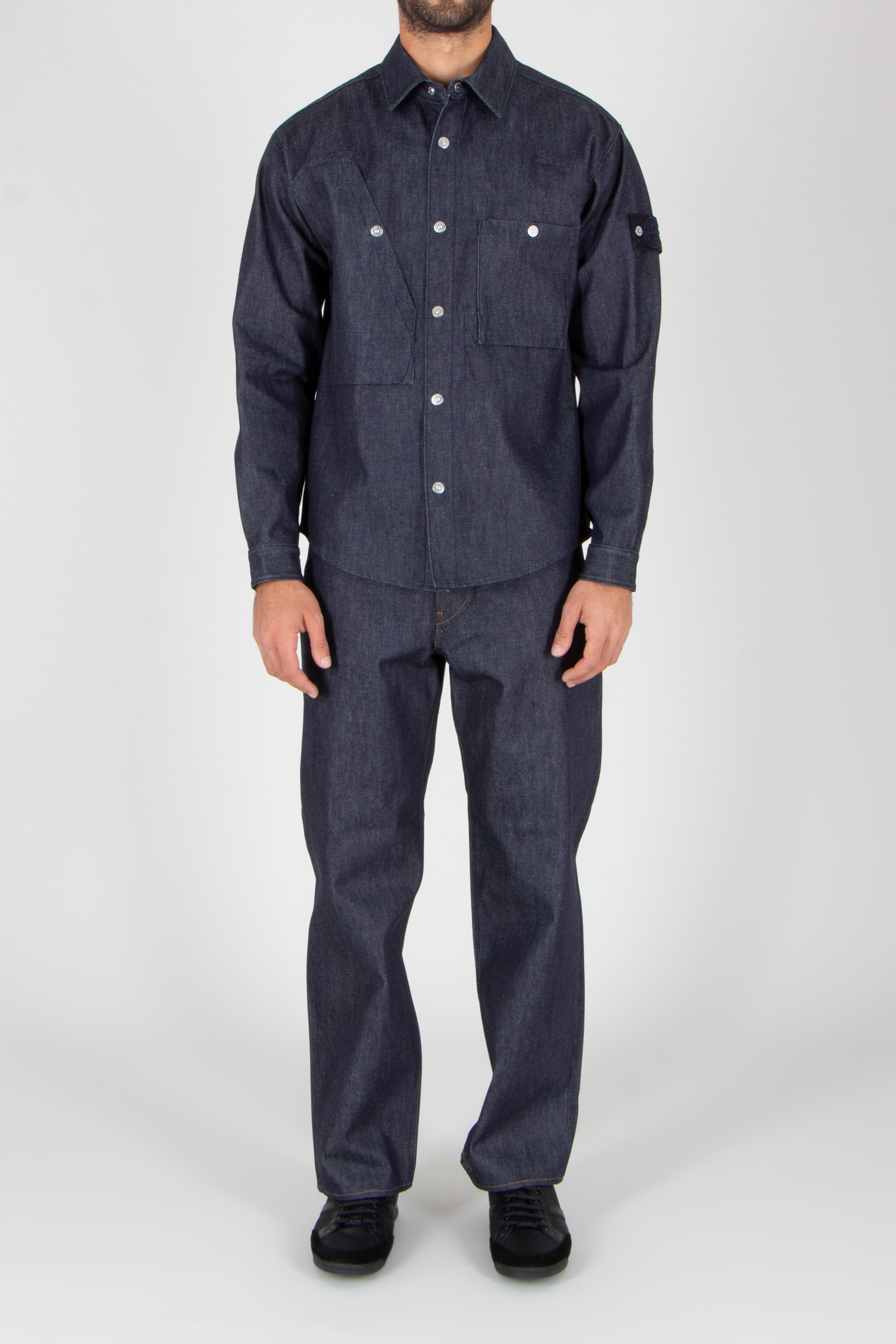 STONE ISLAND Loose Fit Raw Organic Cotton Denim Jeans Hosen, Hemd, Jeanshose, Mantel, Pyjama