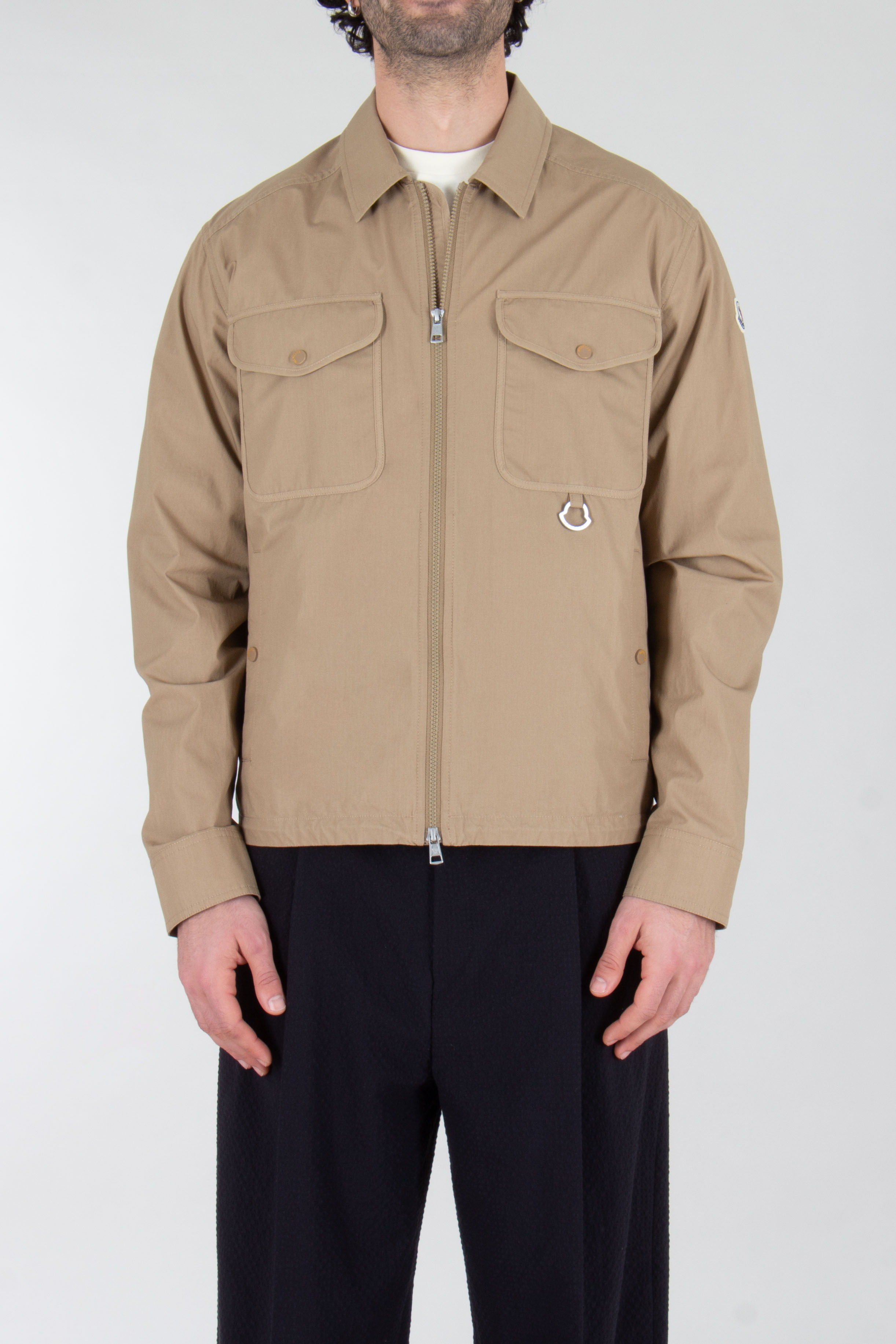 MONCLER Regular Fit Cotton Poplin Shirt Jacket