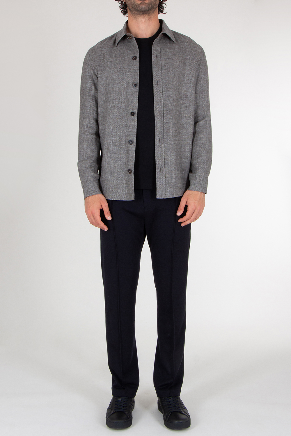 ZEGNA Regular Fit Cashmere Linen and Silk Overshirt