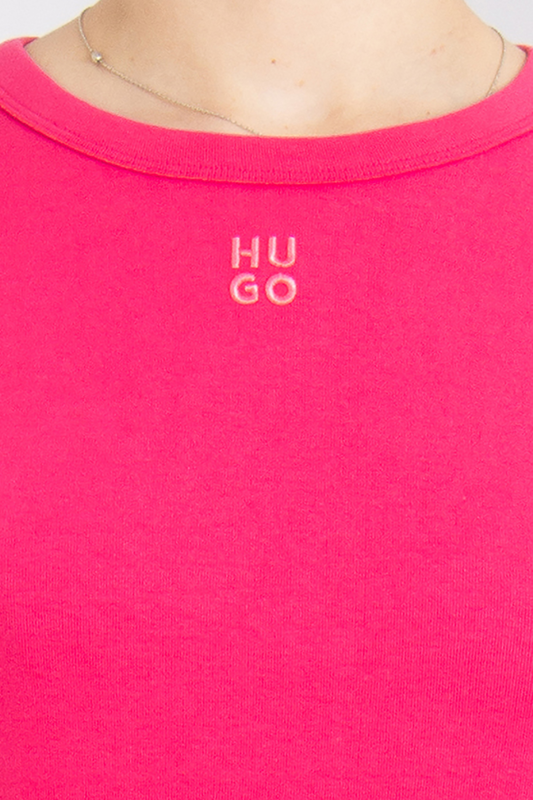 HUGO Embroidered Cotton Blend Stretch T-Shirt Deloris HUGO Embroidered Cotton Blend Stretch T-Shirt Deloris