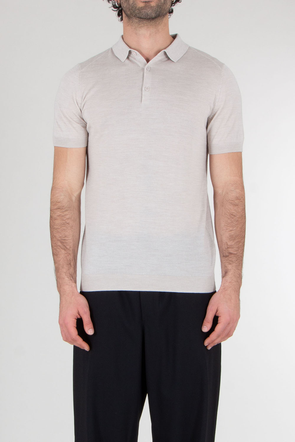 MIENTUS BERLIN Extra Fine Wool-Silk-Cashmere Blend Knit Polo