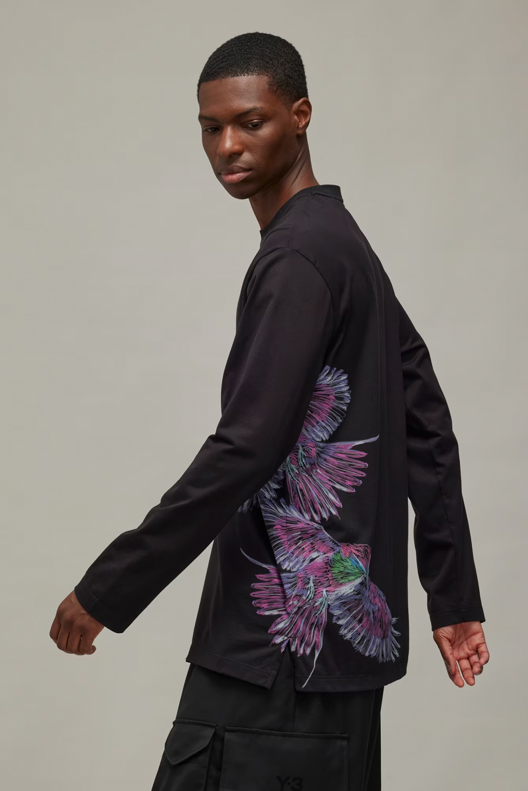 Y-3 Graphic Print Cotton Long Sleeve T-Shirt Y-3 Graphic Print Cotton Long Sleeve T-Shirt