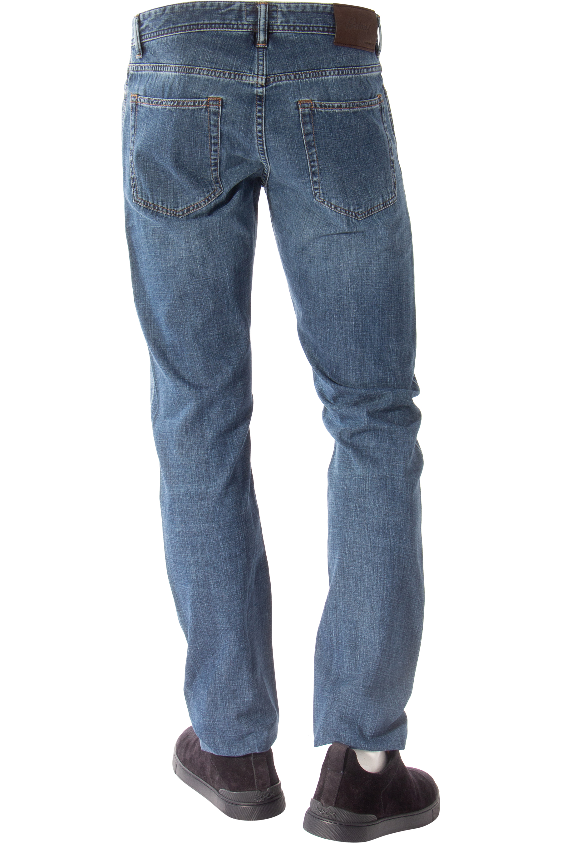 BRIONI Regular Fit Cotton Denim Jeans Meribel 