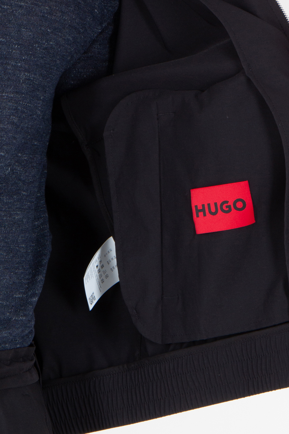 HUGO Regular Fit Stretch Cotton Bomber Jacket