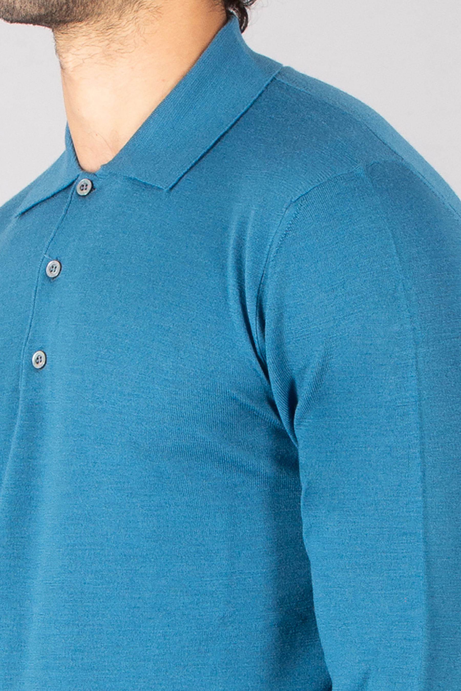 CANALI Regular Fit Travel Wool Knit Polo Langarm, Ärmel, Erwachsener, Mann, Person
