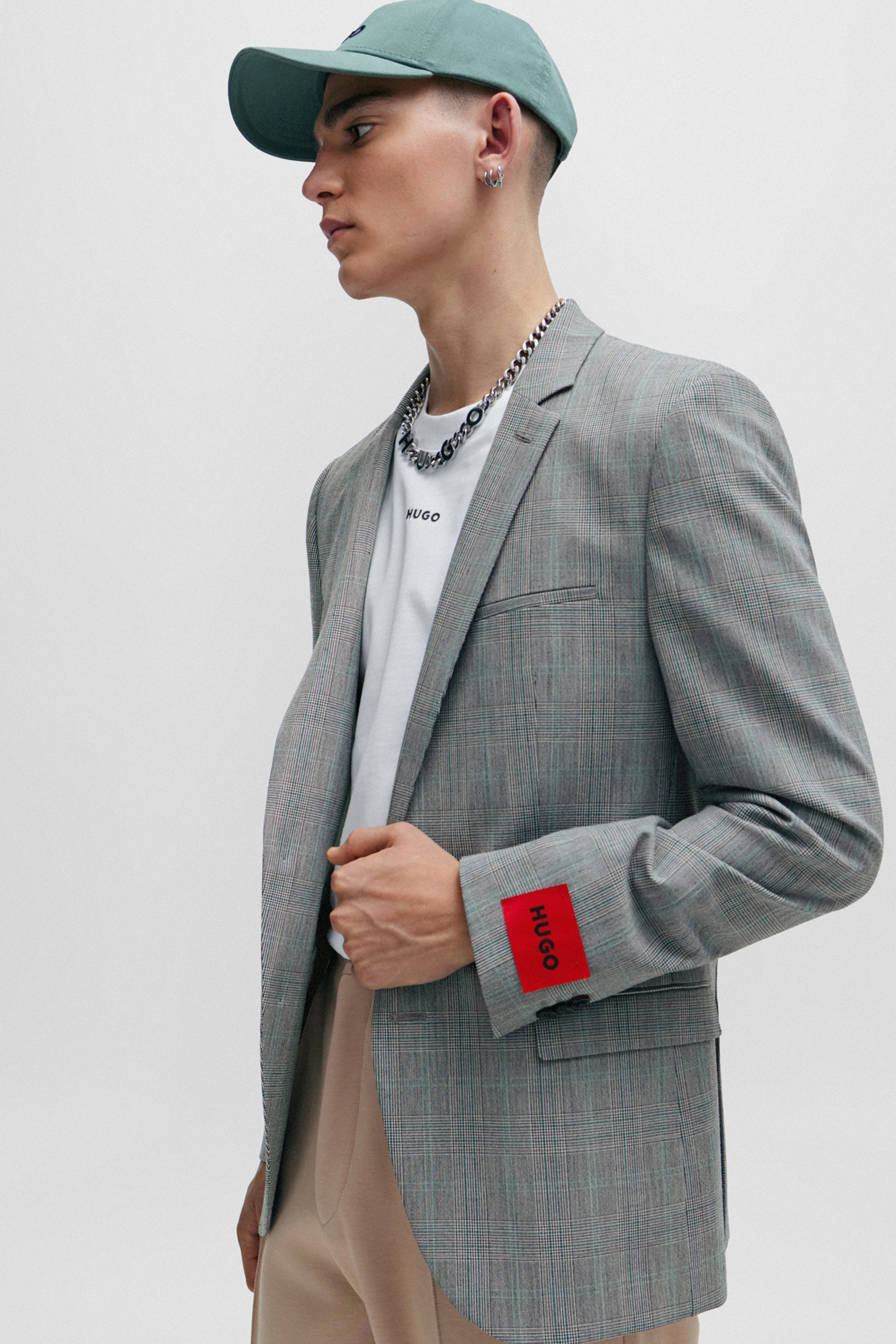HUGO Extra Slim Fit Checked Super-Flex Jacket Arti HUGO Extra Slim Fit Checked Super-Flex Jacket Arti