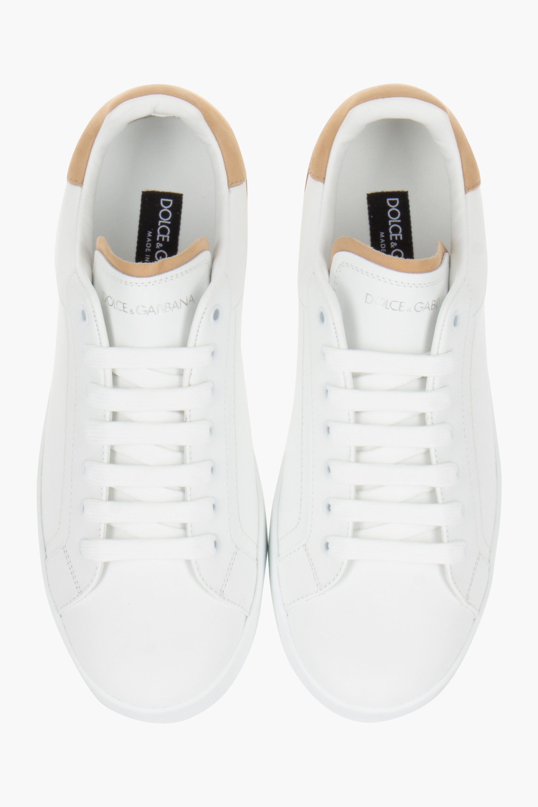 DOLCE & GABBANA Leather Sneakers Portofino Bekleidung, Schuhwerk, Schuh, Sneaker, Leinwand