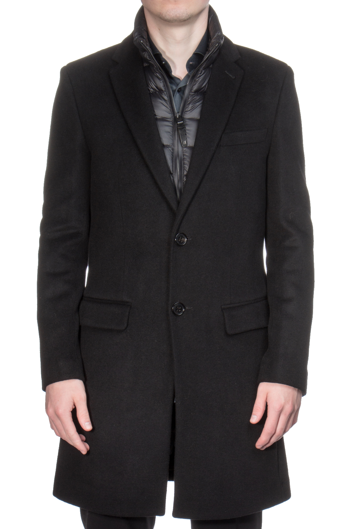 Black wool blend coat outlet