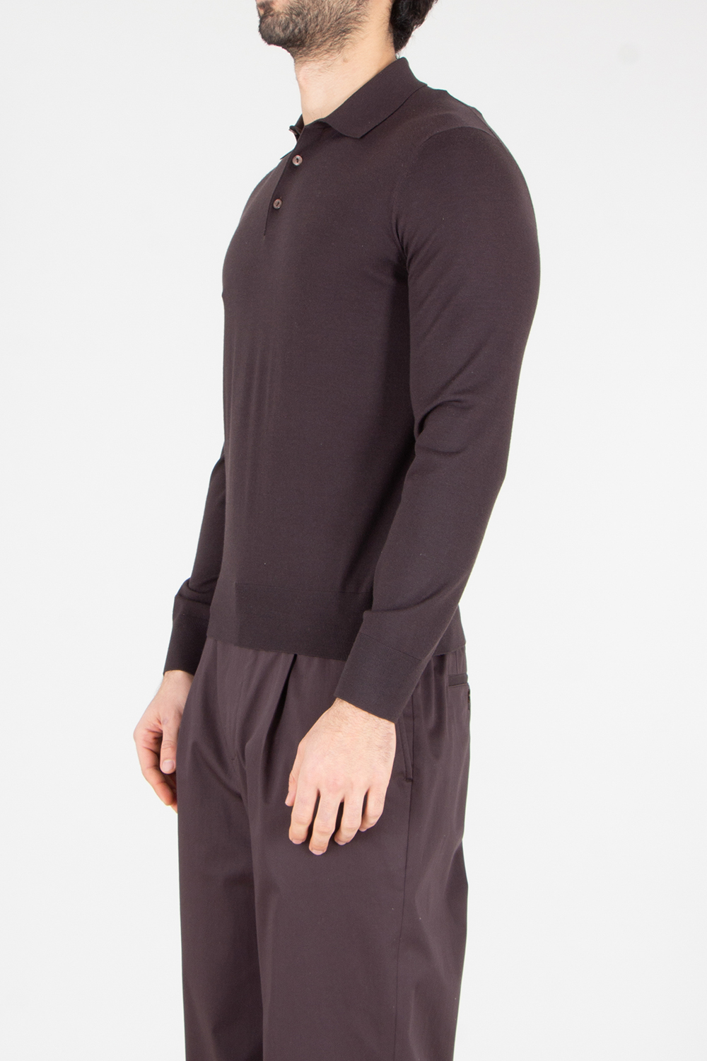 AGNONA Regular Fit Wool Knit Polo