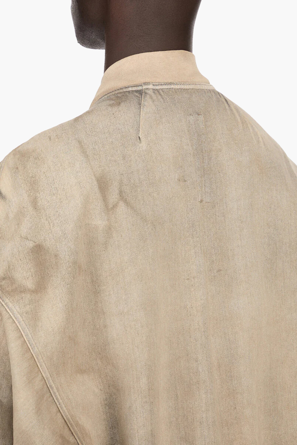 RICK OWENS DRKSHDW Oversized Fit Washed Cotton Denim Jumbo Flight Jacket