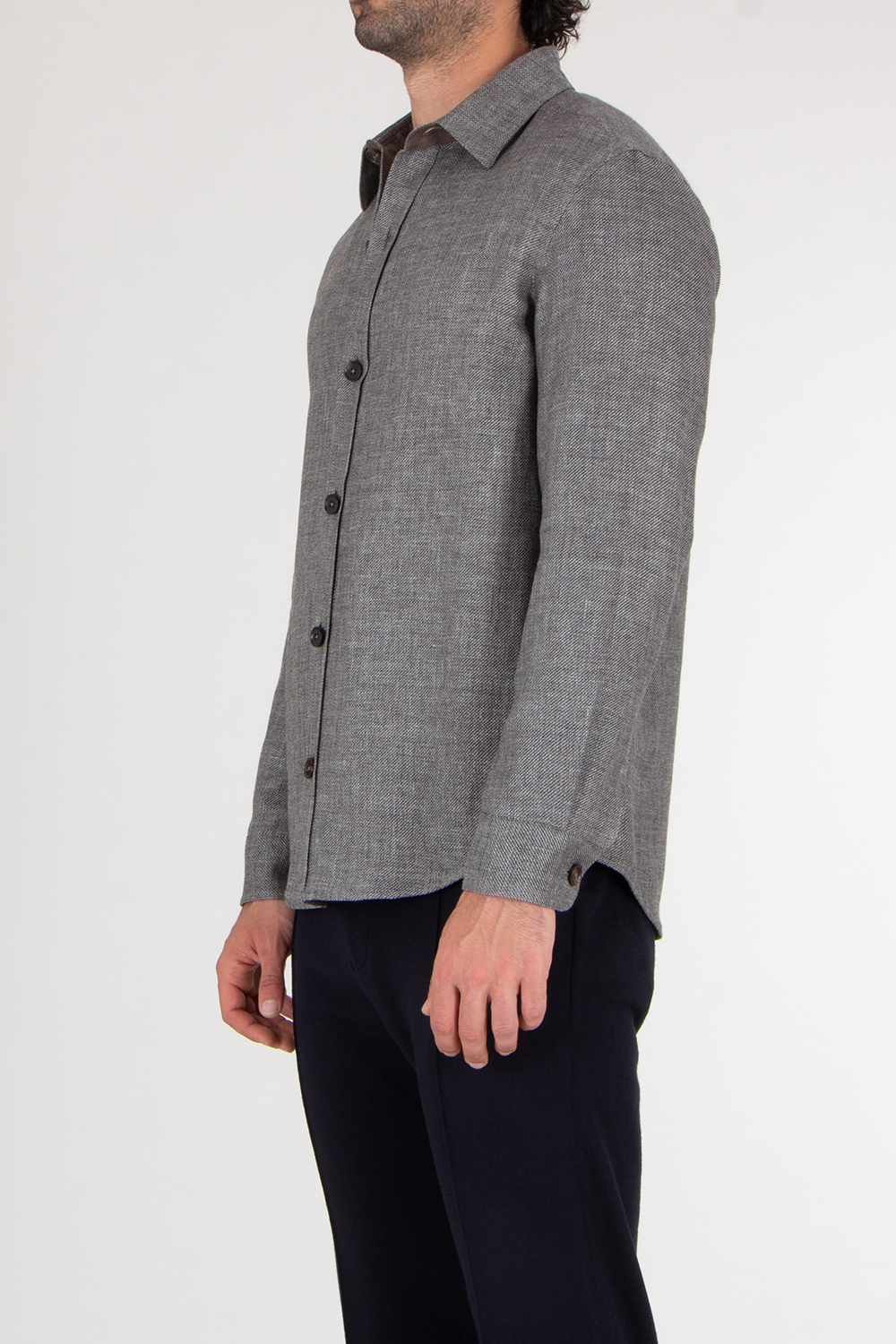 ZEGNA Regular Fit Cashmere Linen and Silk Overshirt
