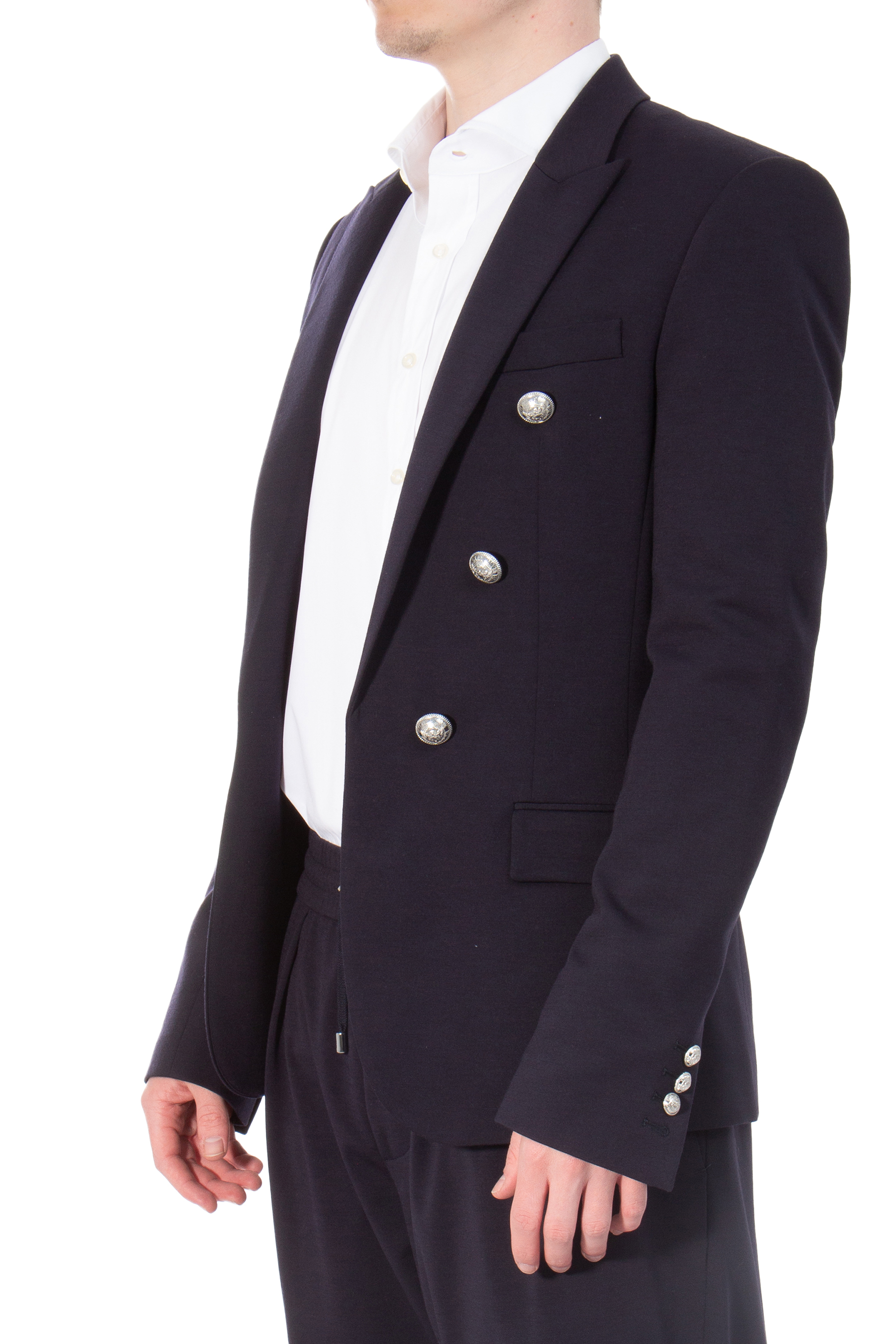 BALMAIN Double Breasted Jersey Blazer
