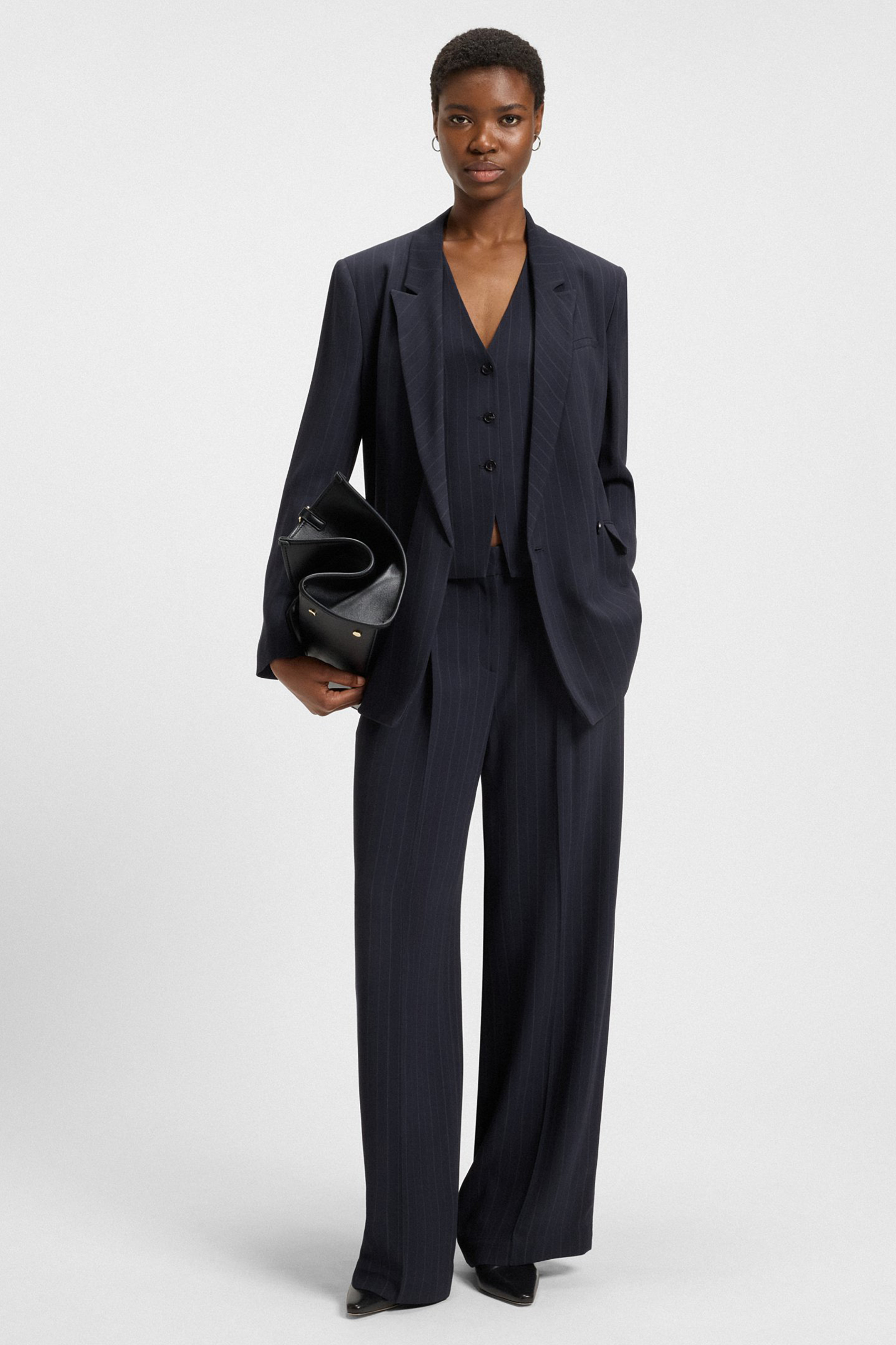 BOSS Relaxed Fit Pinstripe Viscose Blazer Janka Formelle Kleidung, Anzug, Smoking, Blazer, Mantel