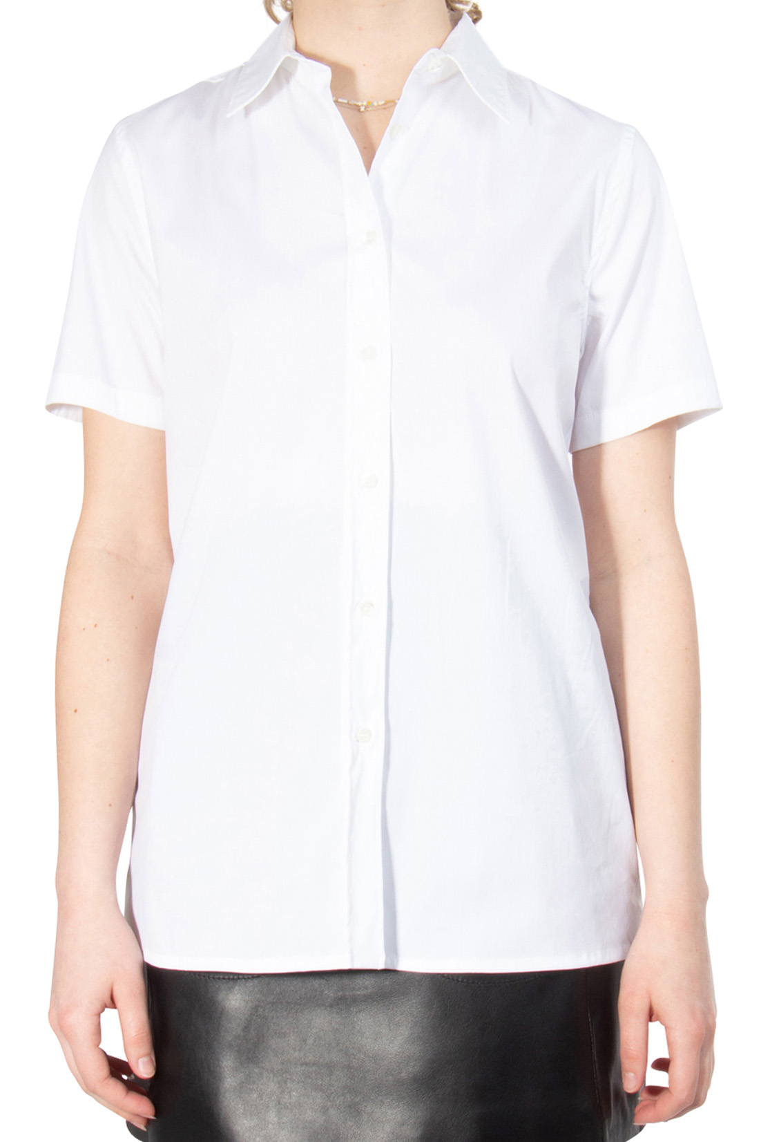ASPESI Short-Sleeved Cotton Stretch Blouse