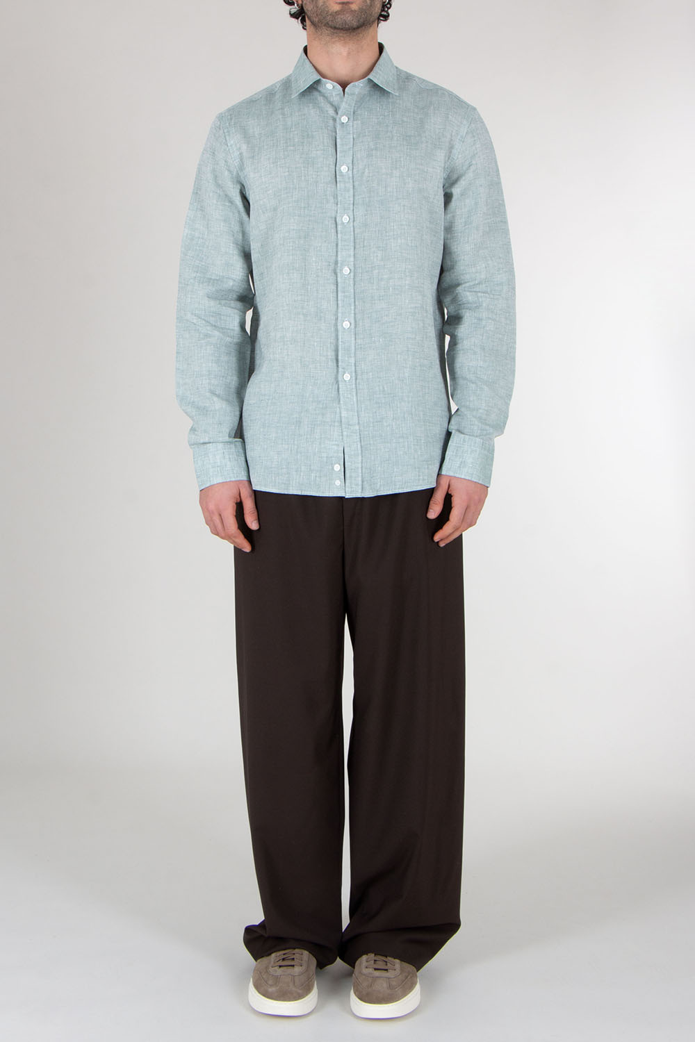 CANALI Regular Fit Linen Shirt