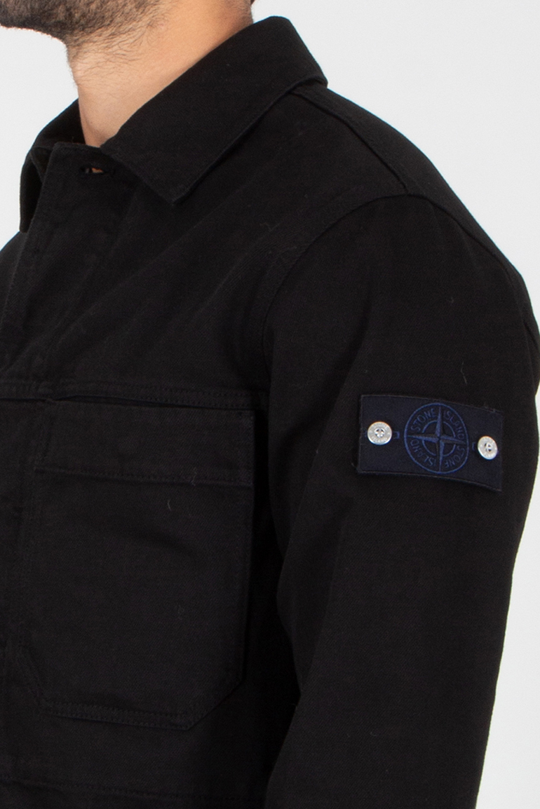 STONE ISLAND Comfort Fit Cotton Bull Denim-TC Overshirt Mantel, Jacke, Langarm, Hemd, Hosen