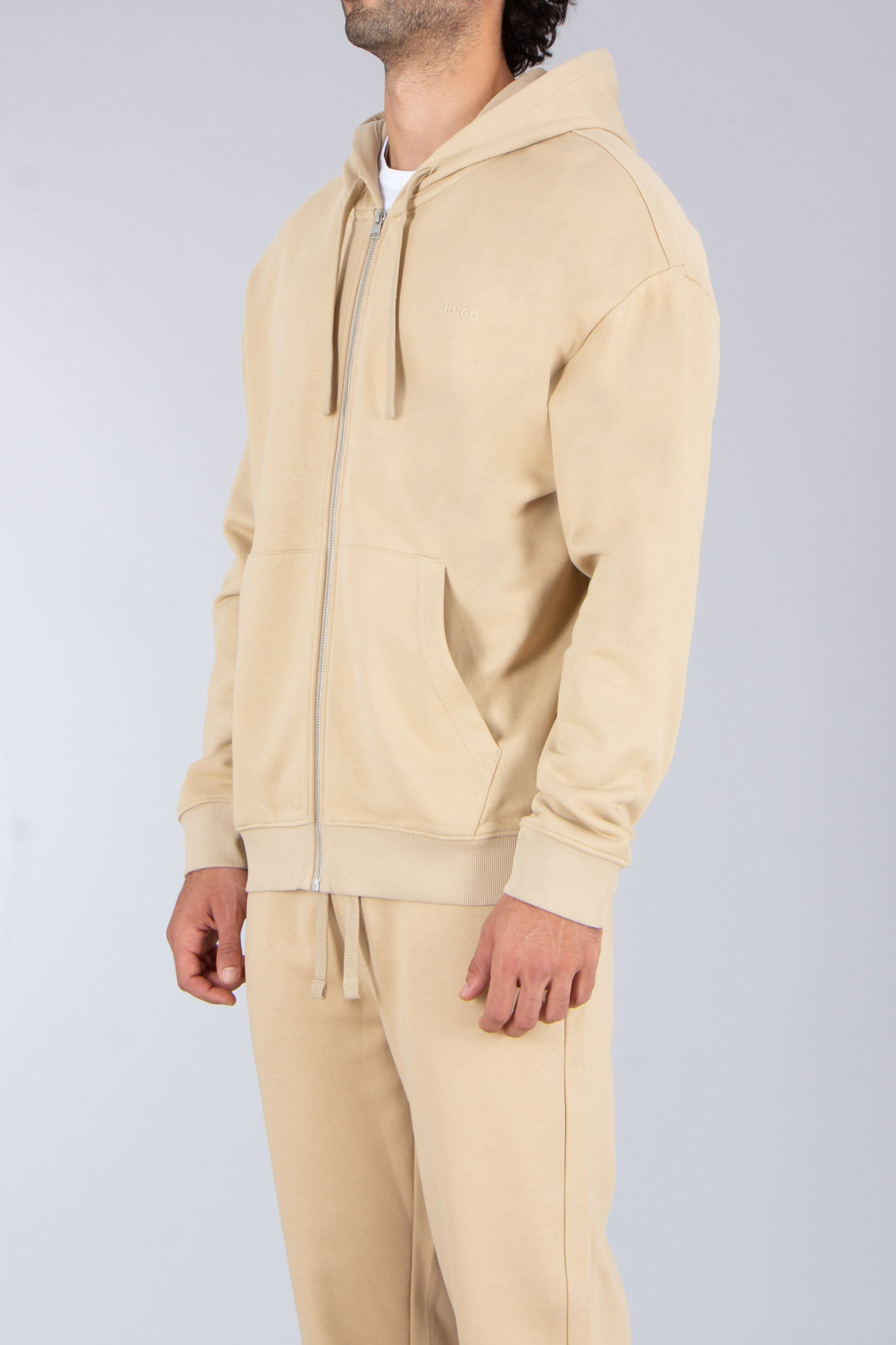 HUGO Relaxed Fit Cotton French Terry Zip-Up Hoodie Dapozip Pulli, Sweatshirt, Kapuzenpulli, Fleece, Mantel