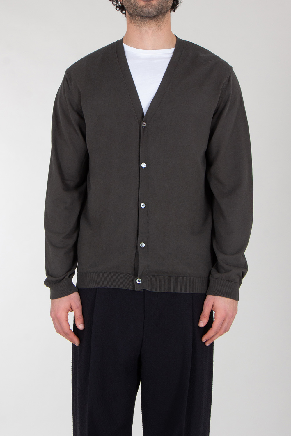 ROBERTO COLLINA Lightweight Cotton Knitted Cardigan