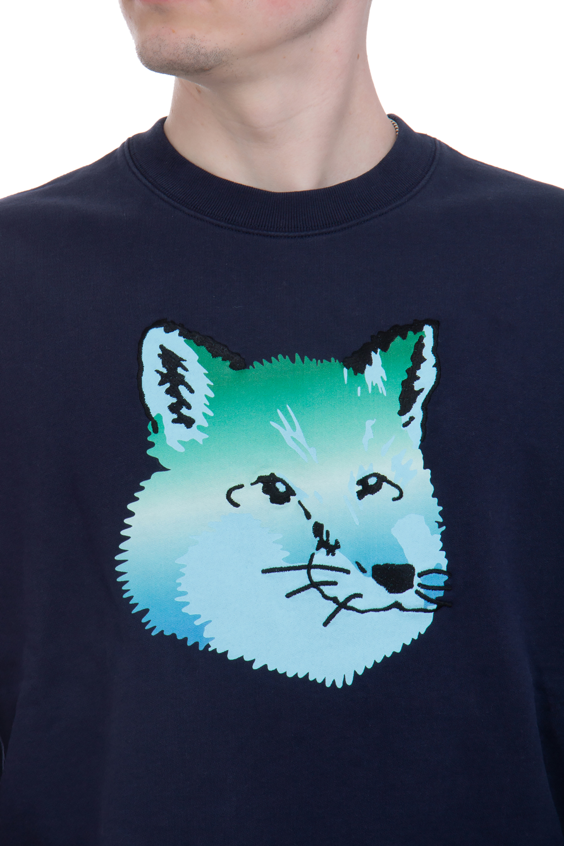 MAISON KITSUNÉ Vibrant Fox Print Cotton Sweatshirt