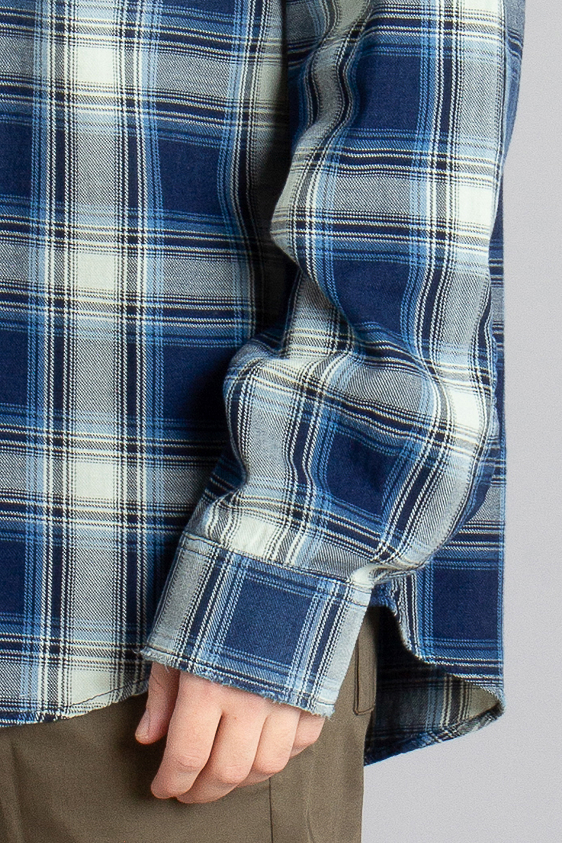 DSQUARED2 Loose Fit Washed Checked Cotton Flannel Dropped Shoulder Shirt DSQUARED2 Loose Fit Washed Checked Cotton Flannel Dropped Shoulder Shirt