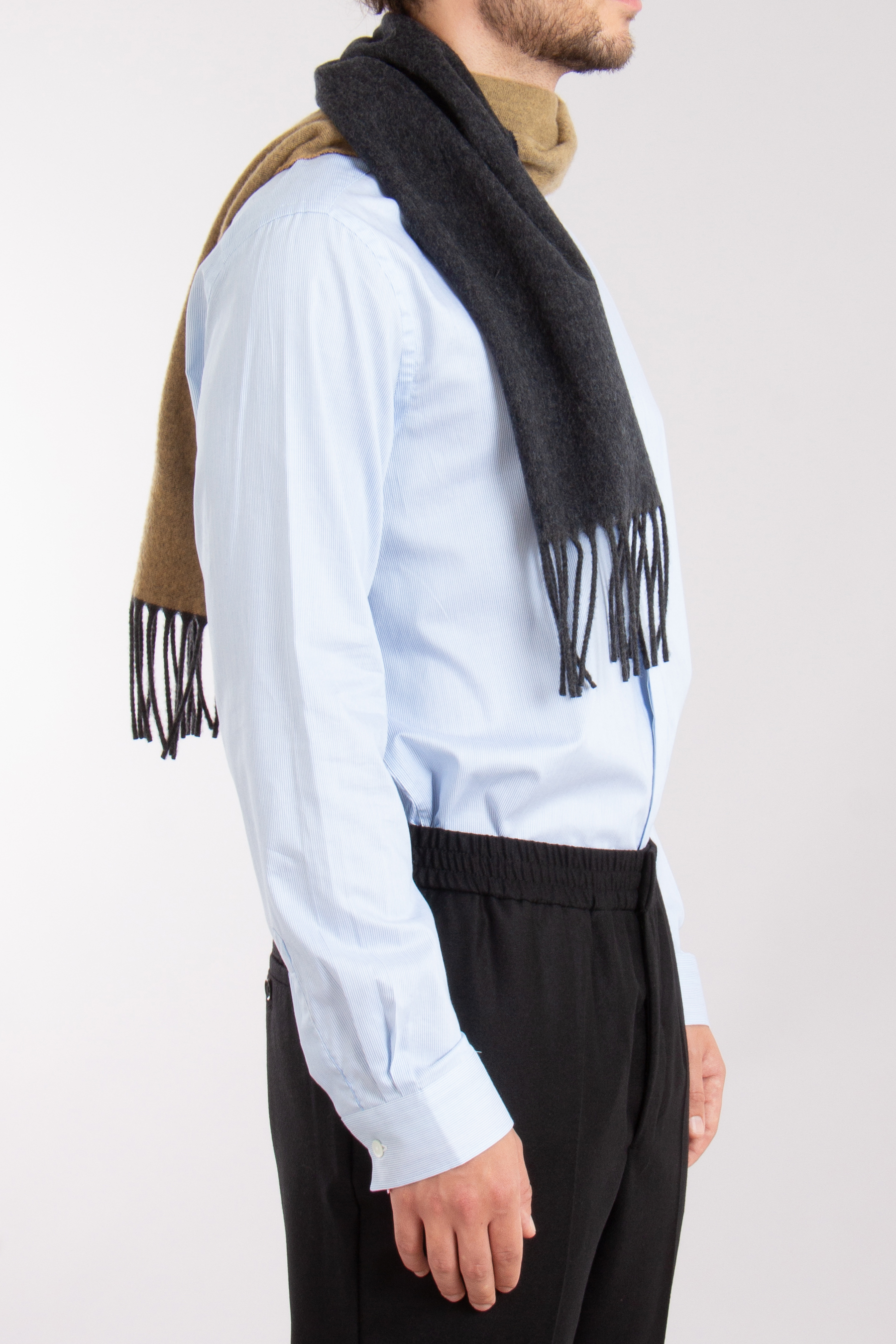 PAUL SMITH Two Colour Block Wool-Cashmere-Blend Scarf