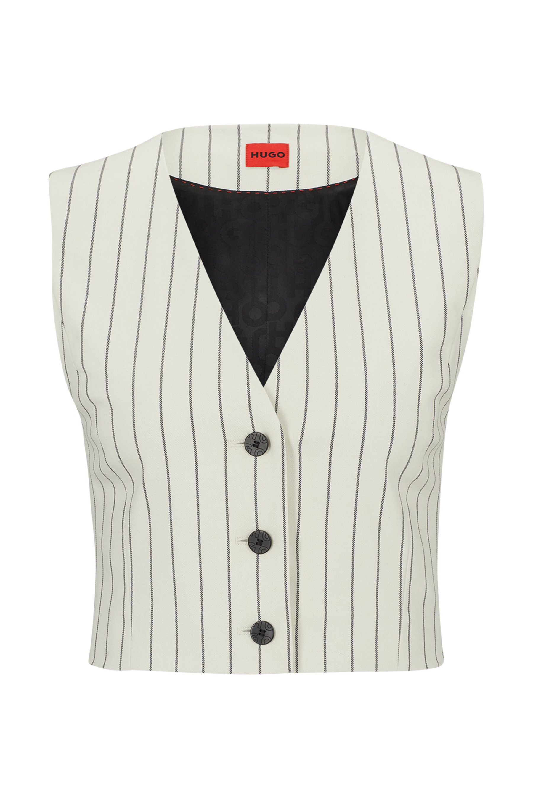 HUGO Striped Cotton Blend Stretch Vest Auris HUGO Striped Cotton Blend Stretch Vest Auris
