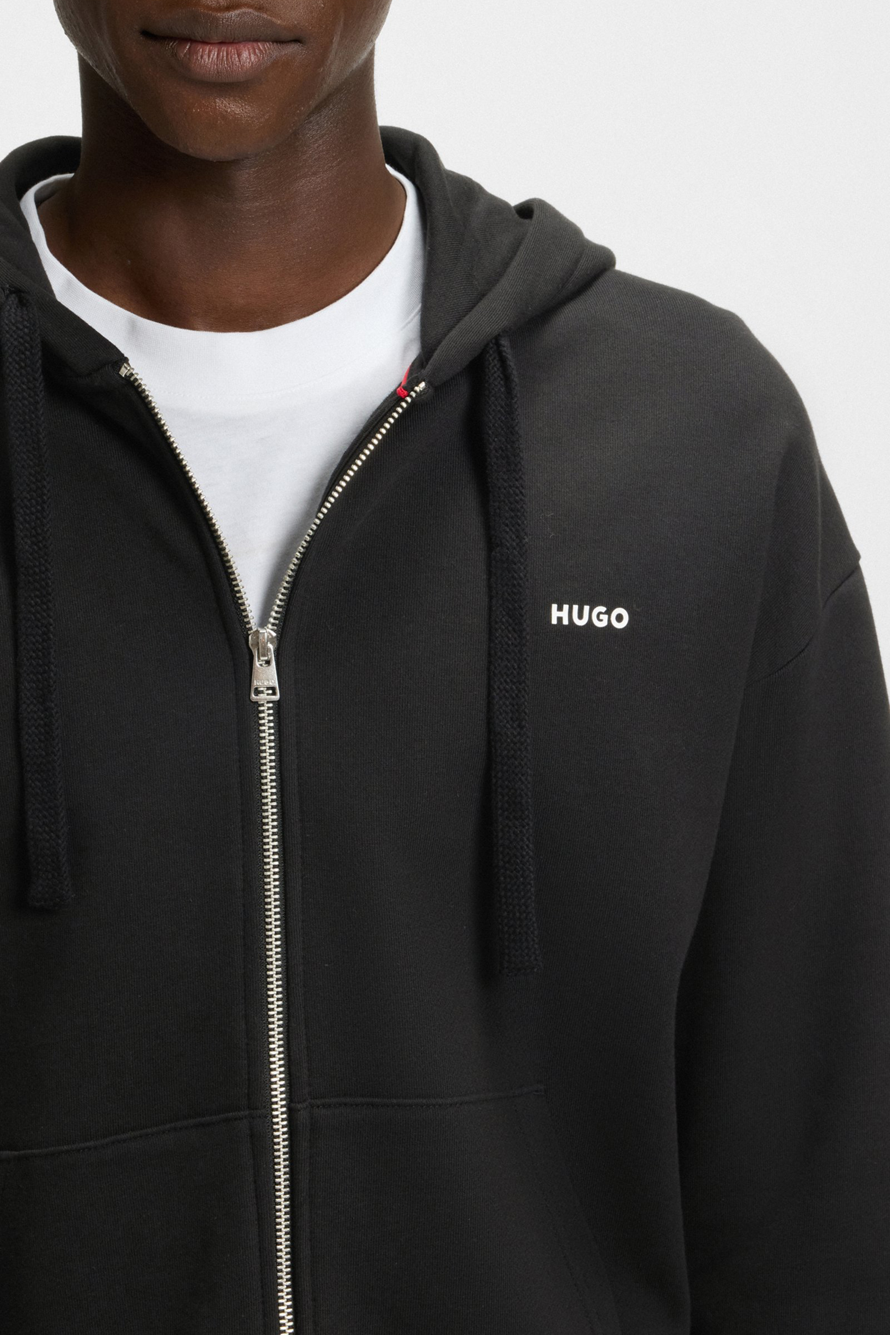 HUGO Relaxed Fit Cotton French Terry Zip-Up Hoodie Dapozip Vlies, Pullover, Sweatshirt, Jacke, Kapuzenpulli