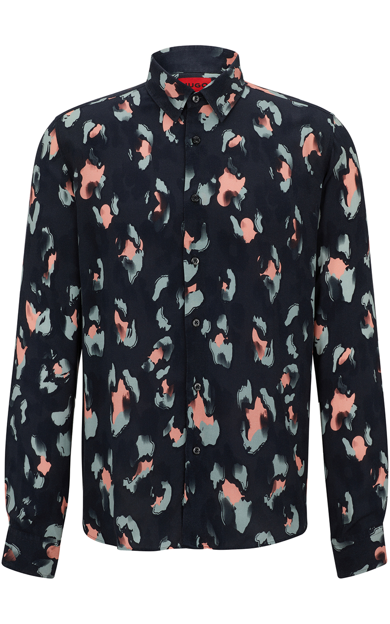 HUGO Patterned Viscose Shirt Emero