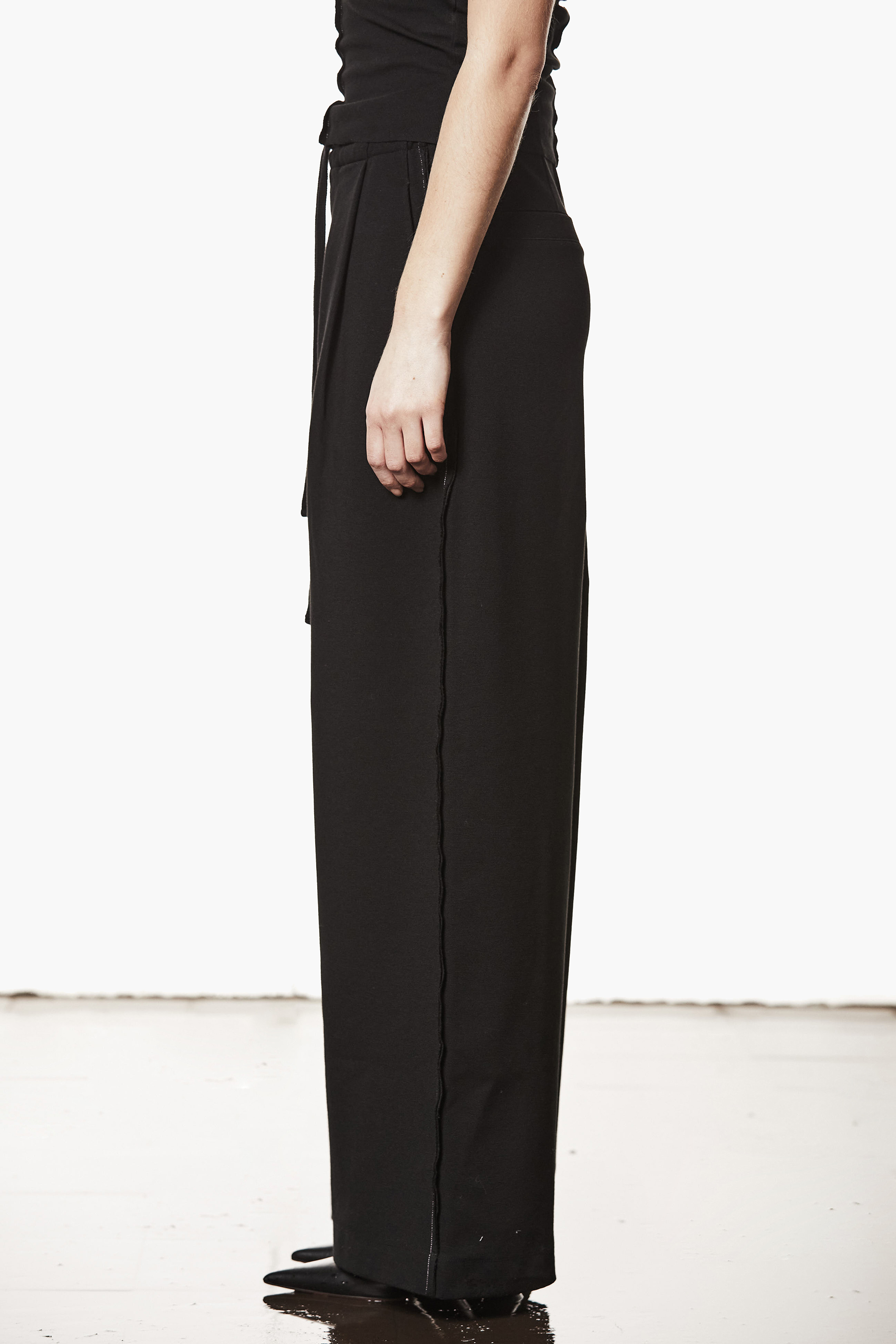 THOM KROM Wide Leg Structured Cotton Stretch Blend Stretch Sweatpants Bekleidung, Hosen, Mantel